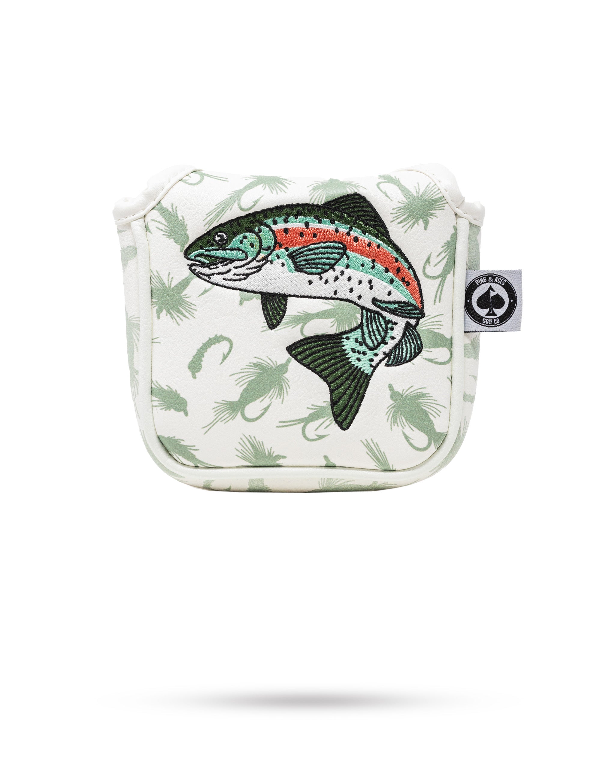 Trout mallet putter cover featuring a vibrant fish design, perfect for golf enthusiasts.