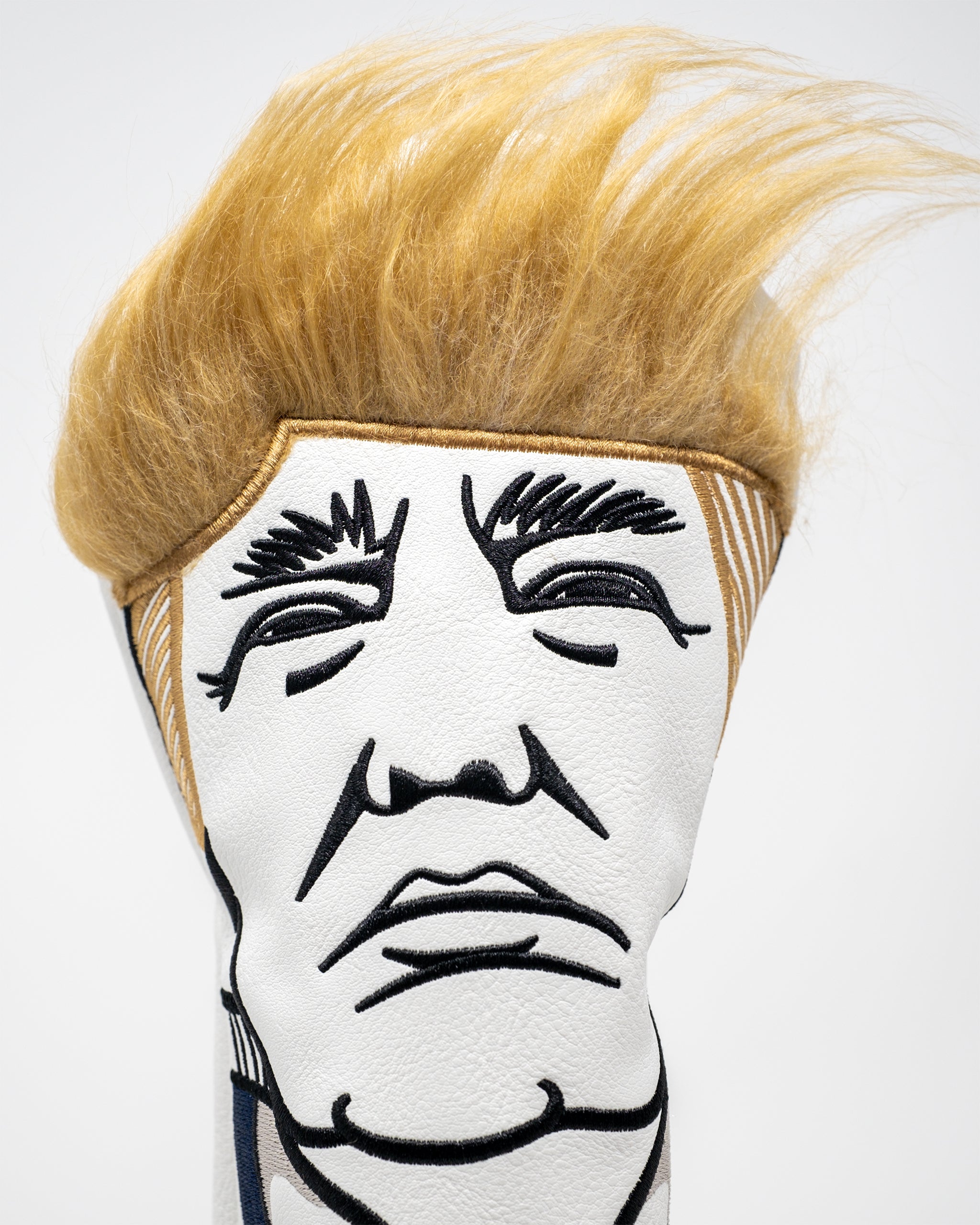 Trump Fairway Golf Club Cover featuring a stylized illustration of former President Donald Trump in a vibrant color scheme.