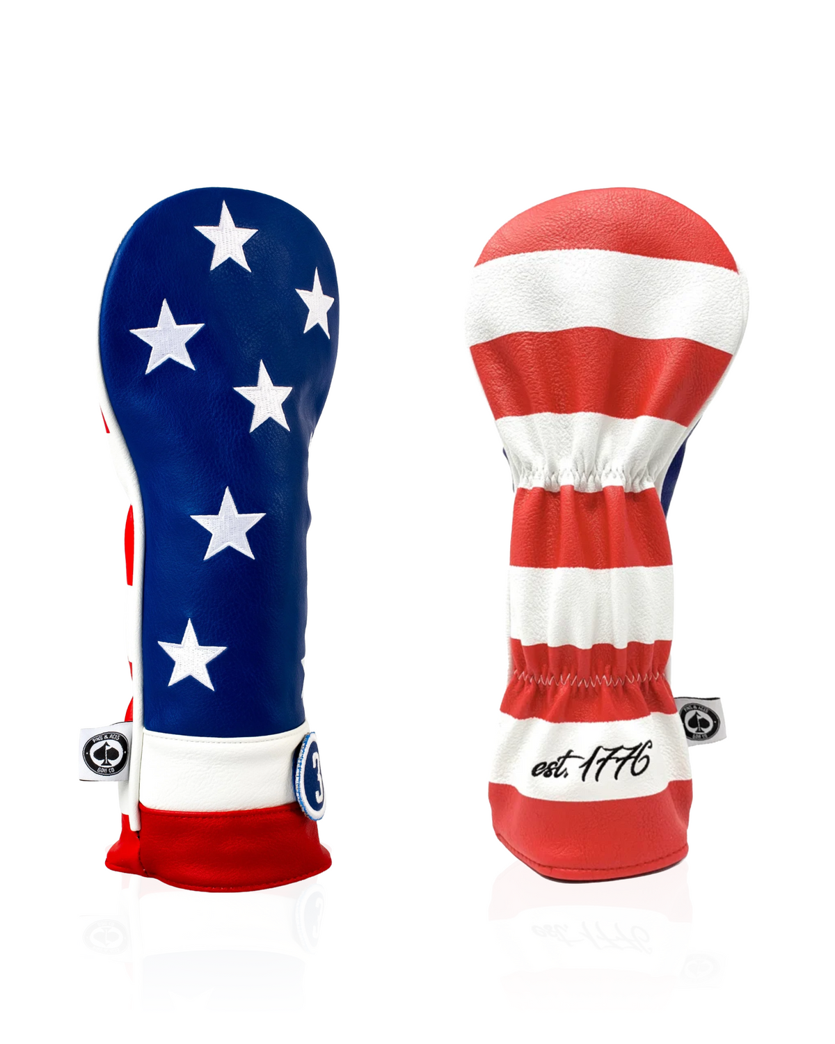 USA Tribute fairway cover featuring a bold stars and stripes design, celebrating American pride on the golf course.