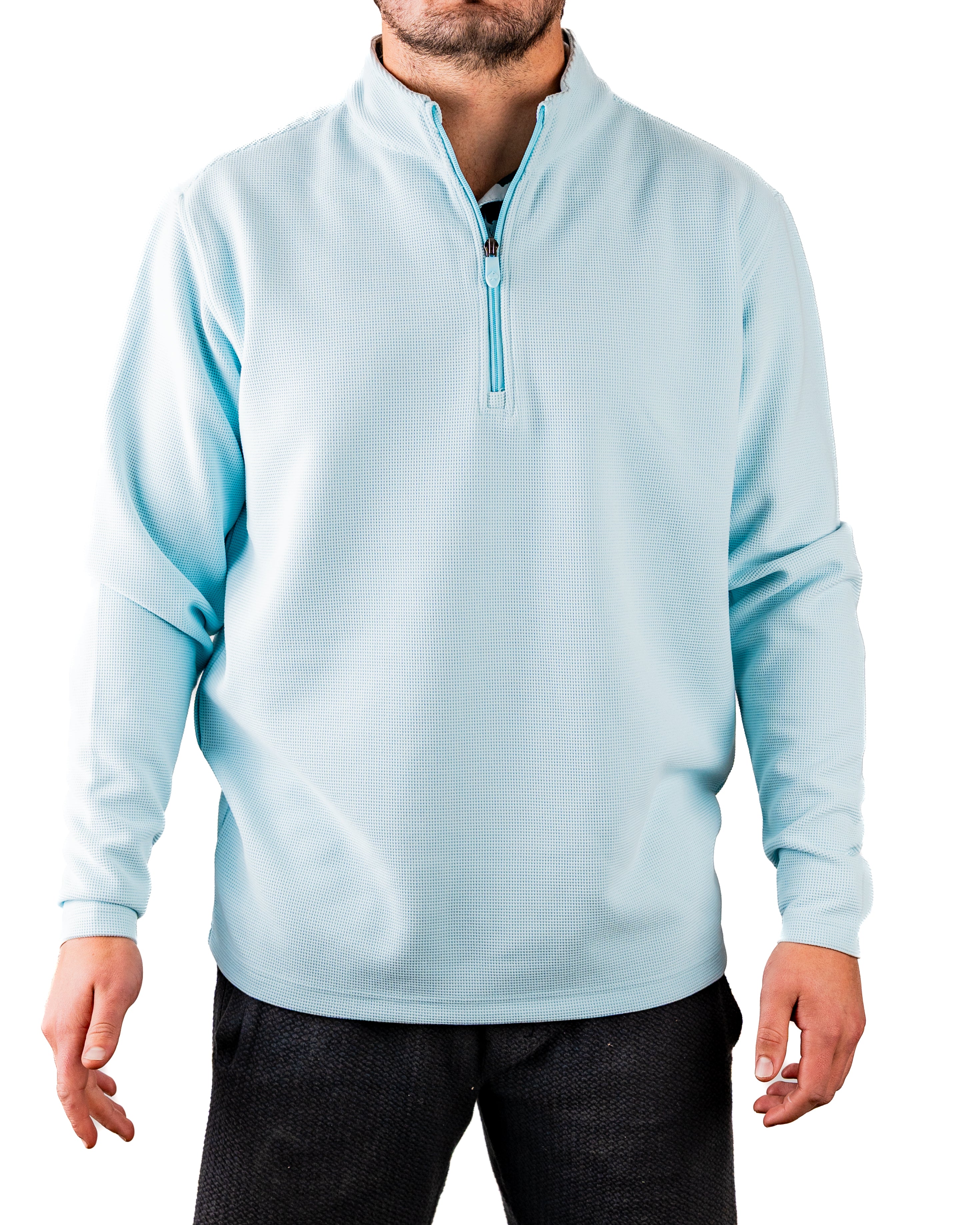 Player Preferred™ Waffle Grid Pullover - Ice Blue