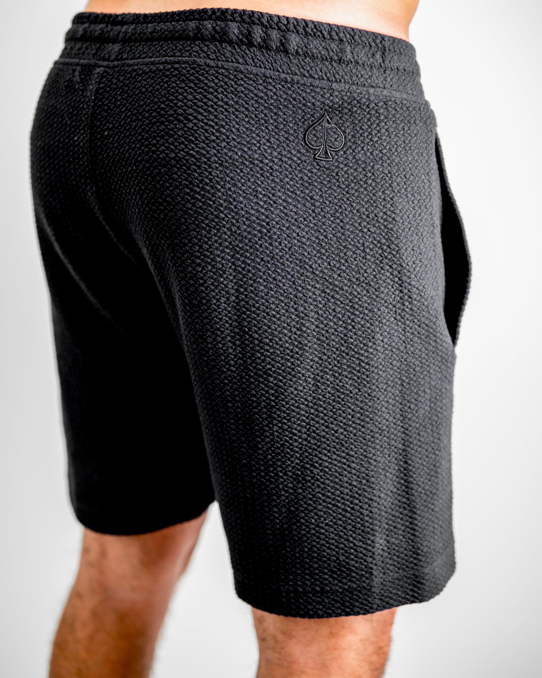 Player Preferred™ Waffleknit Shorts in Obsidian, featuring a breathable waffle texture and elastic waistband.