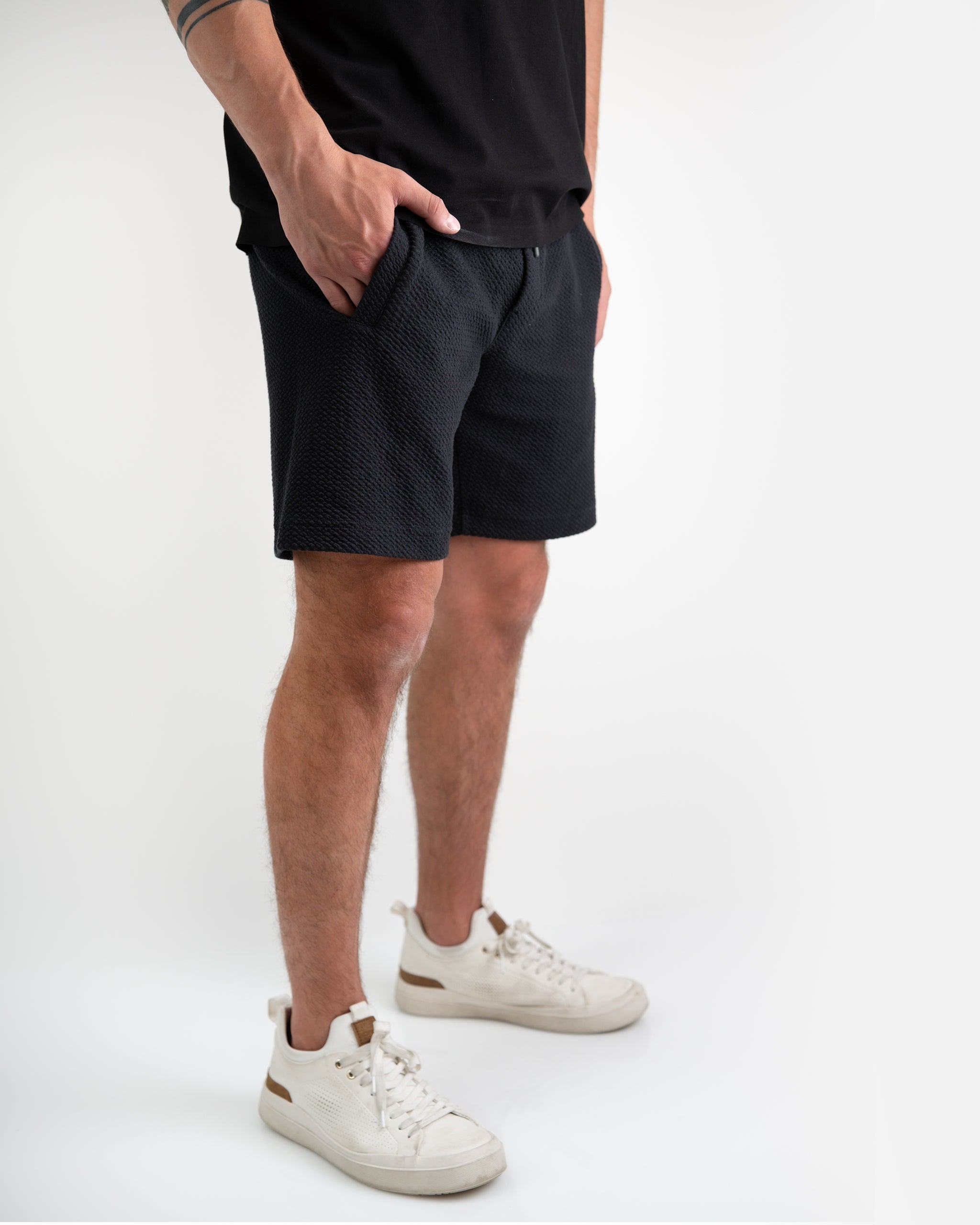 Player Preferred™ Waffleknit Shorts in Obsidian color, showcasing a textured fabric and relaxed fit.