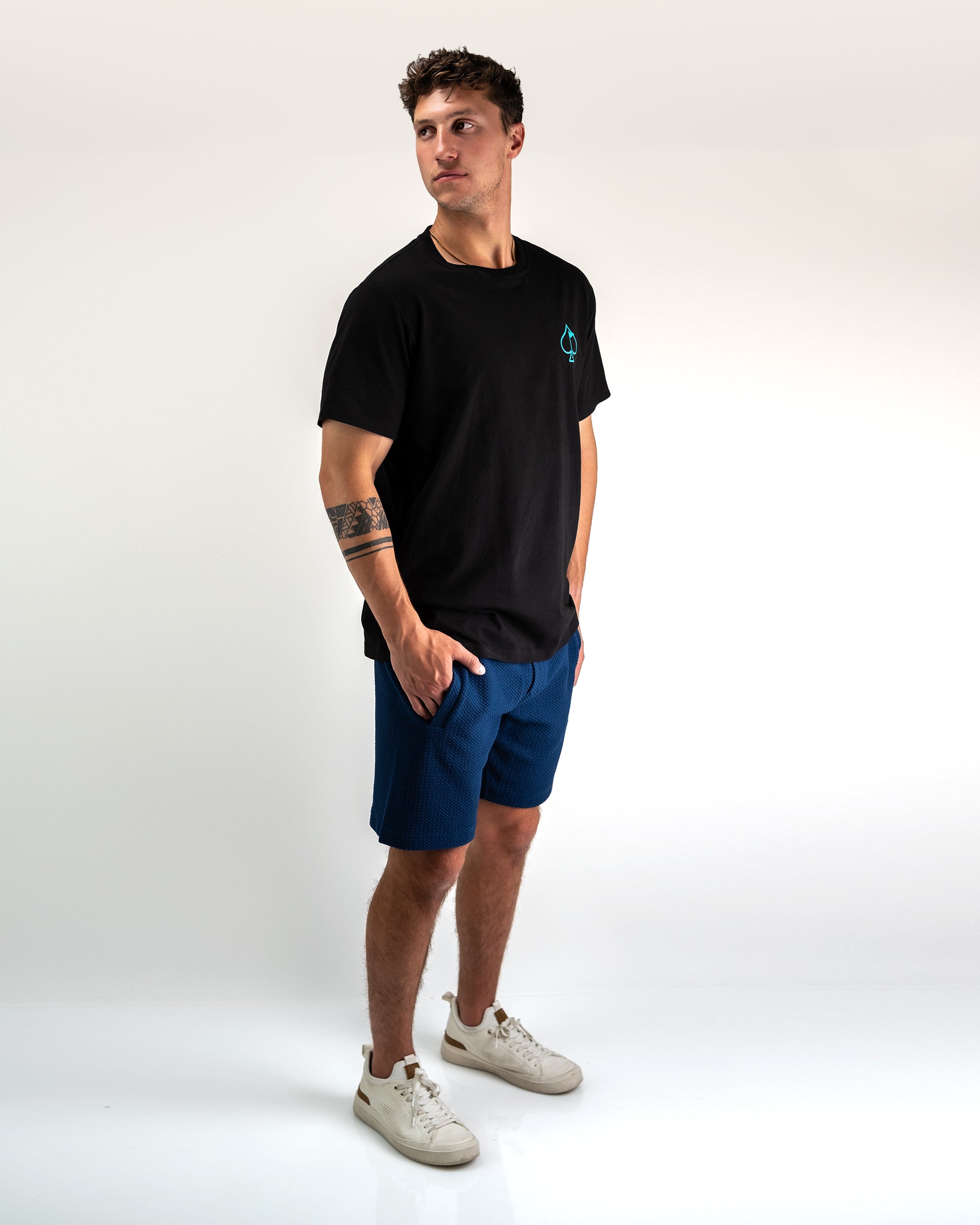 Player Preferred™ Waffleknit Shorts in Admiral color, showcasing a textured knit design and comfortable fit.