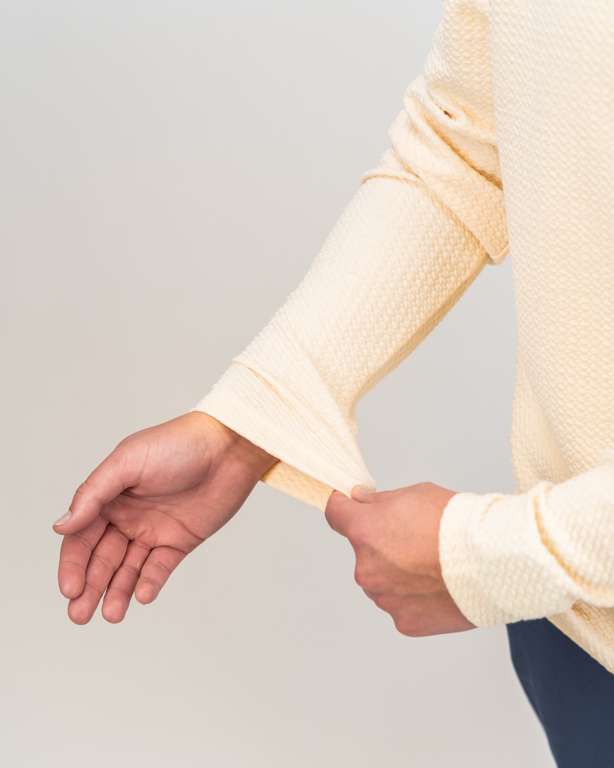 Player Preferred™ Waffle Knit Pullover in cream color with a relaxed fit and textured design, suitable for casual wear.