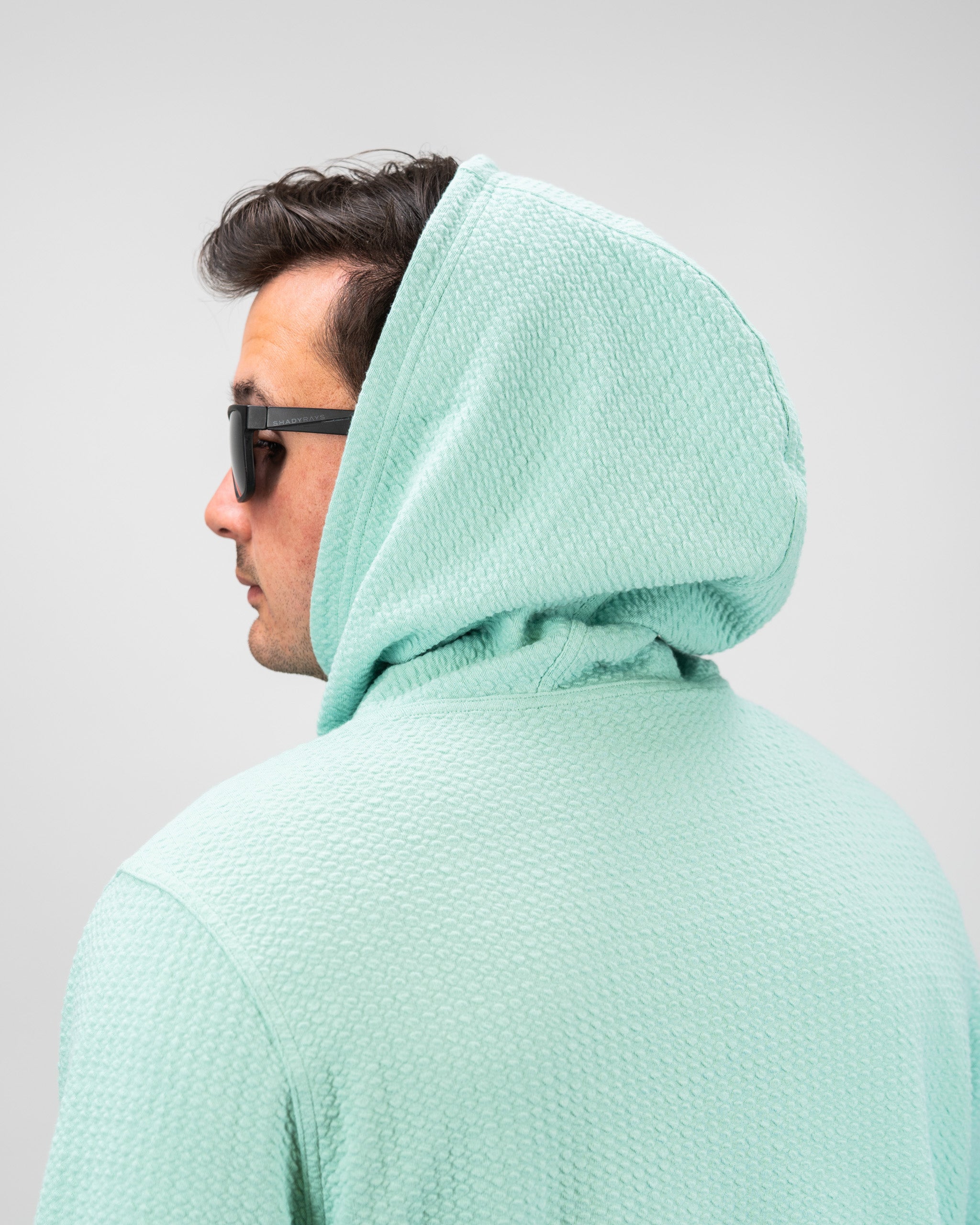 Player Preferred™ Waffle Knit Hoodie in Bright Mint, featuring a textured waffle knit design and a cozy hood.