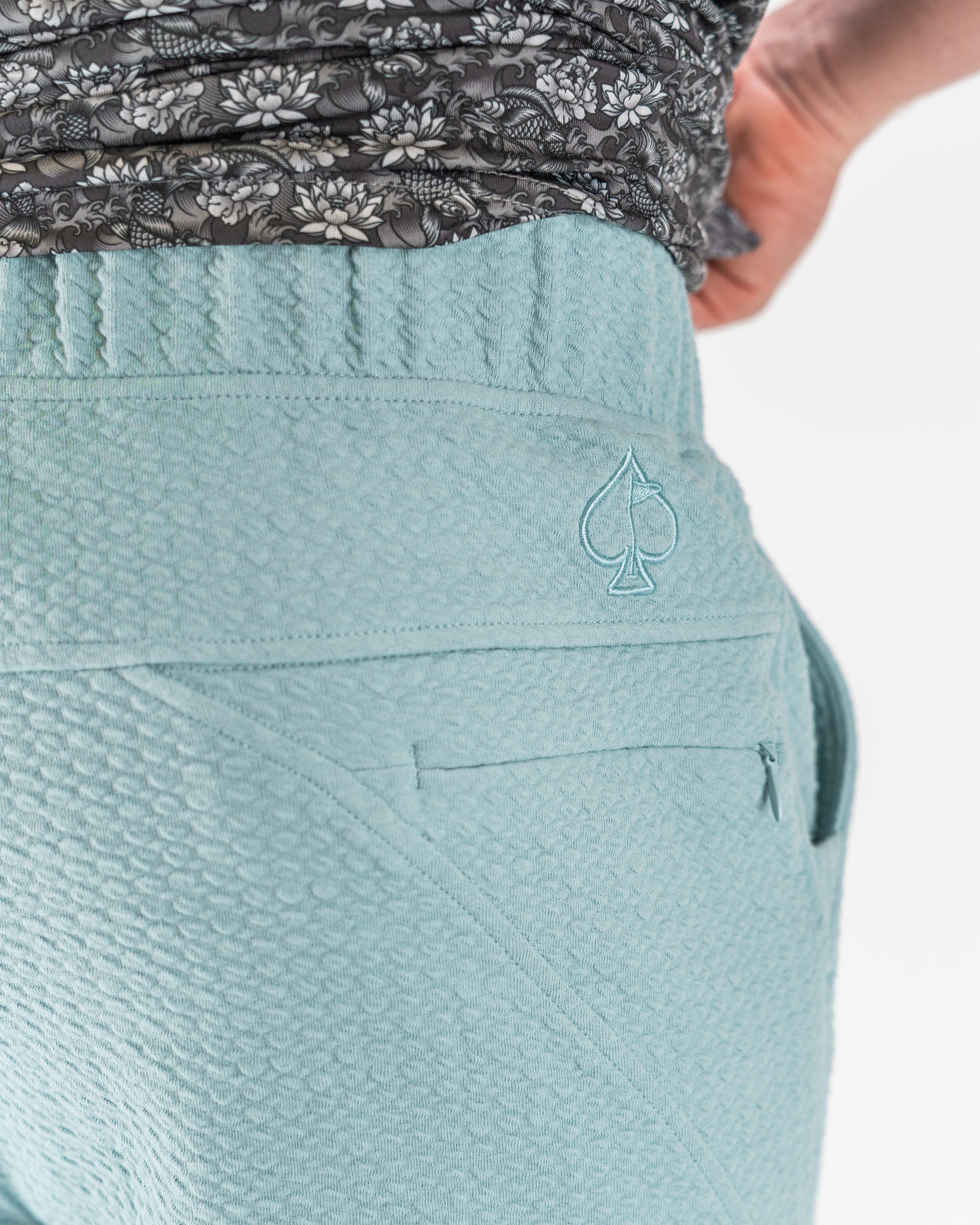 Blue grey Player Preferred™ waffle knit jogger featuring an elastic waistband and side pockets.