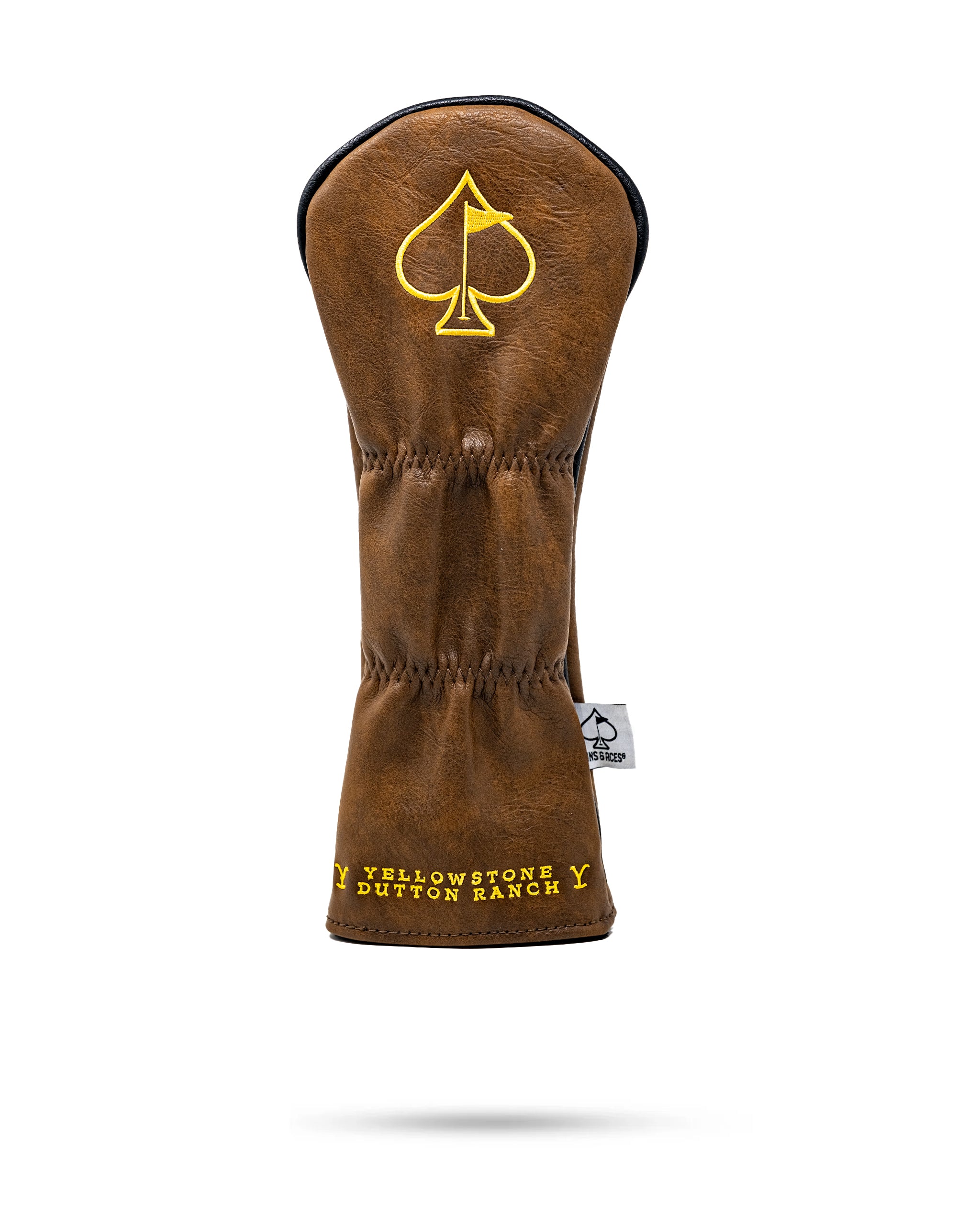 Yellowstone fairway golf headcover featuring a rugged mountain design, vibrant colors, and a snug fit for protection.