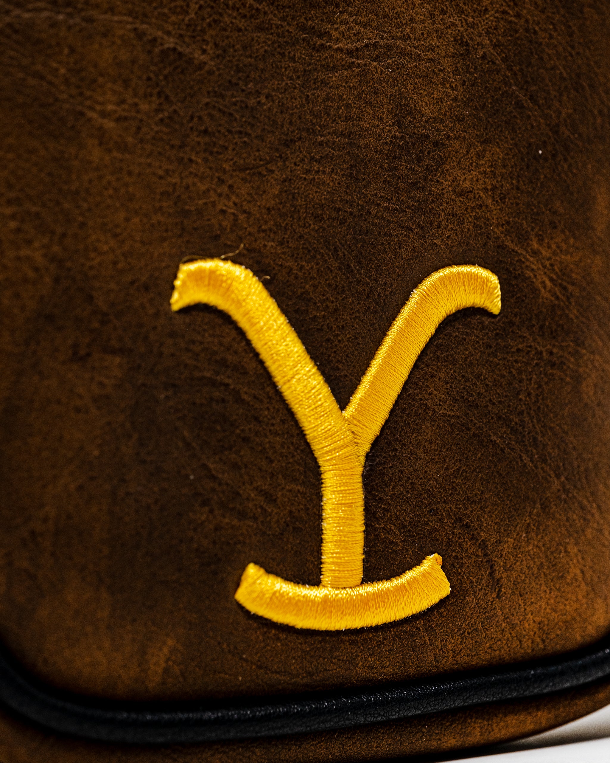 Yellowstone mallet putter cover featuring a vibrant design with mountainous landscape and signature logo.