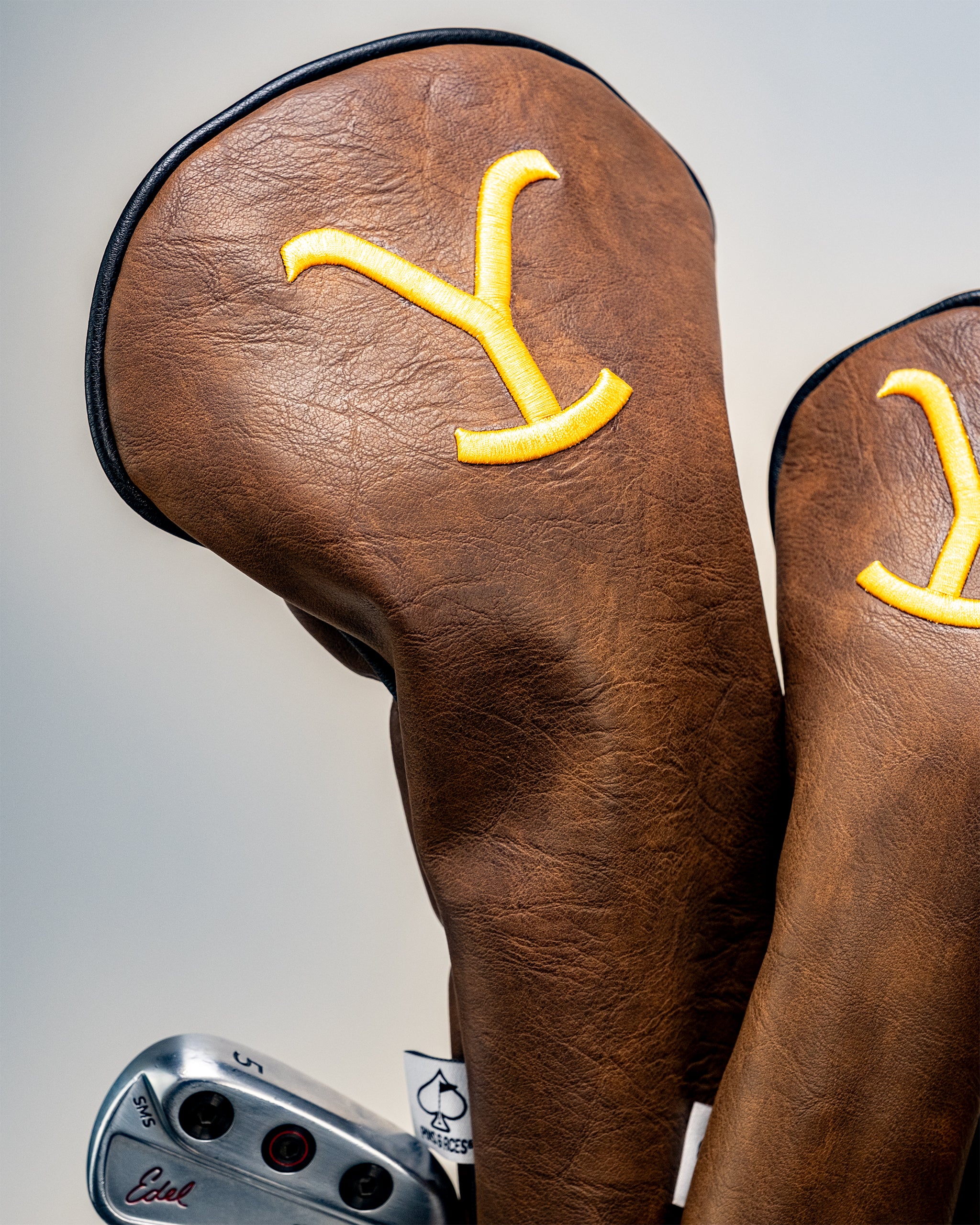 Yellowstone driver cover with a scenic mountain landscape design, featuring vibrant colors and a soft fabric texture.