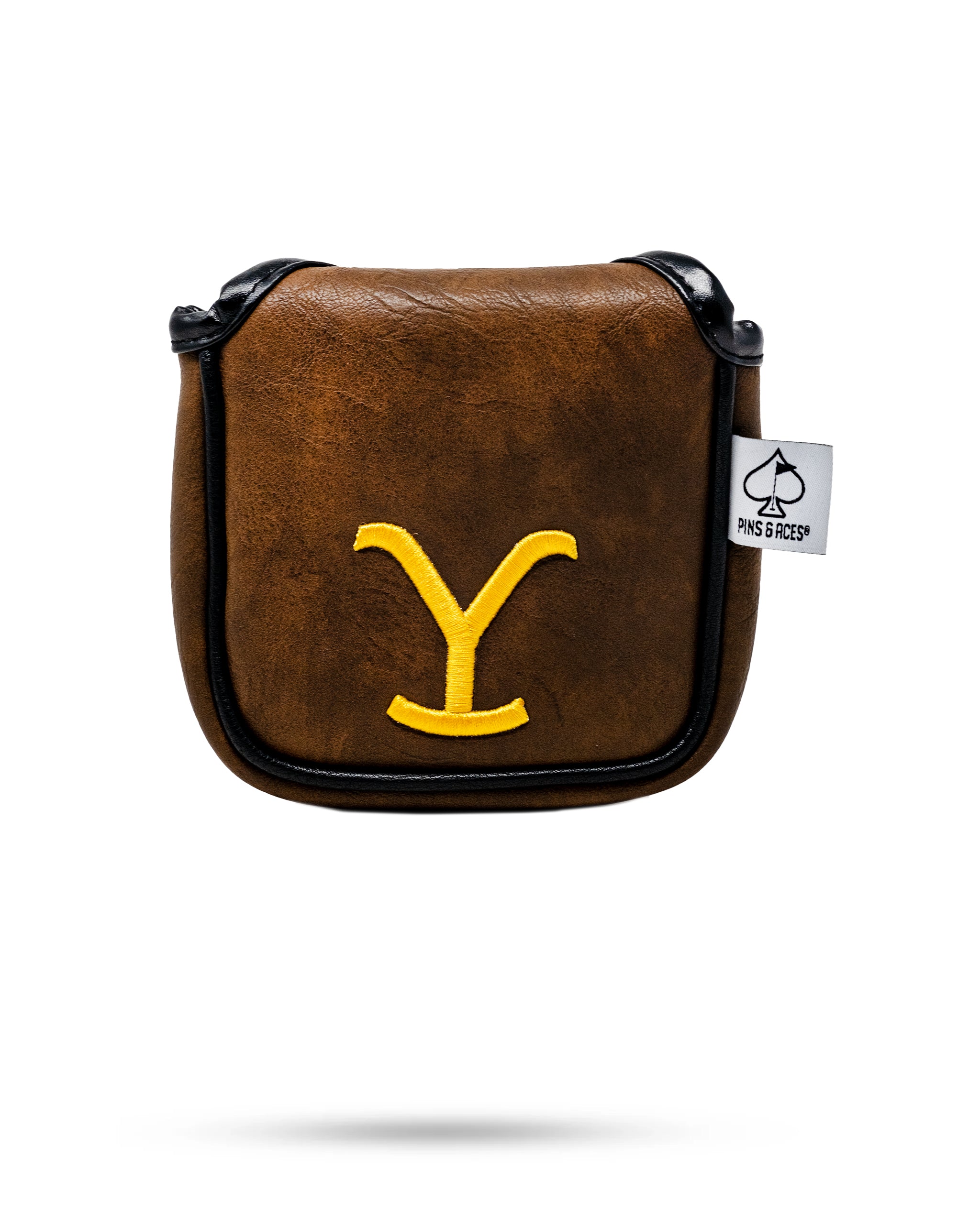 Yellowstone mallet putter cover featuring a colorful design with national park motifs.