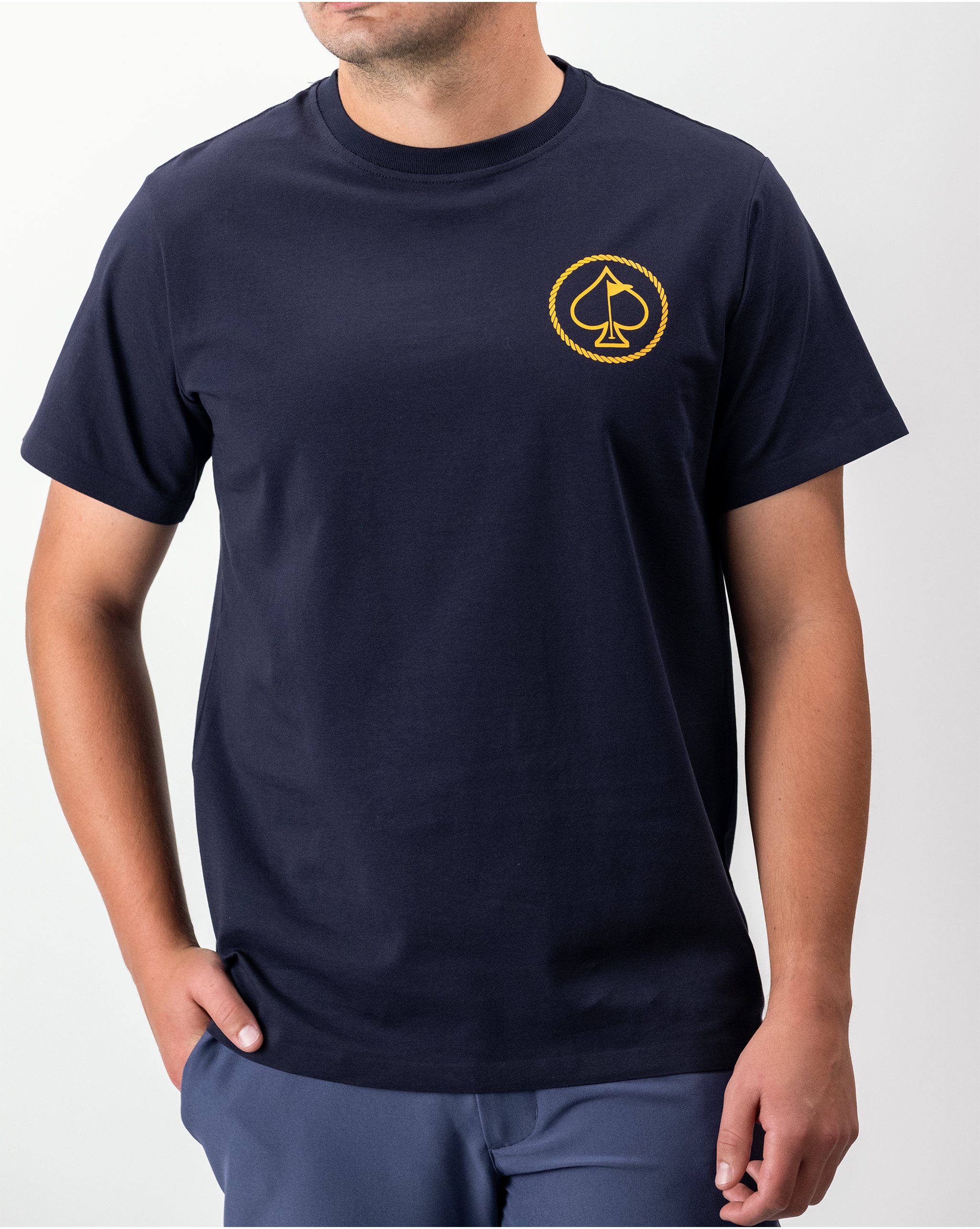Yellowstone Logo Tee featuring a bold Yellowstone National Park graphic on a soft black fabric.