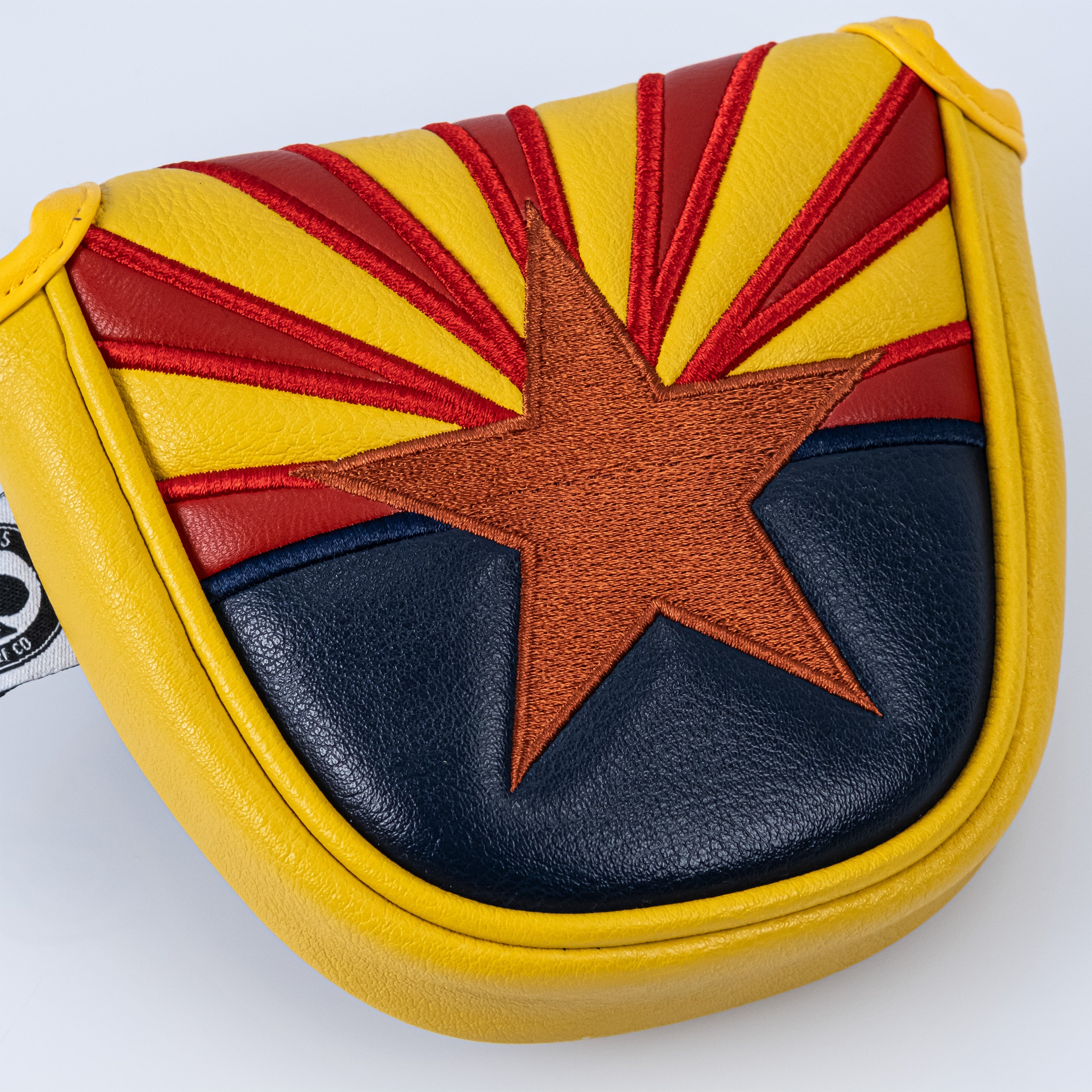Arizona State University mallet putter cover featuring a vibrant ASU logo on the front, designed for golf enthusiasts.