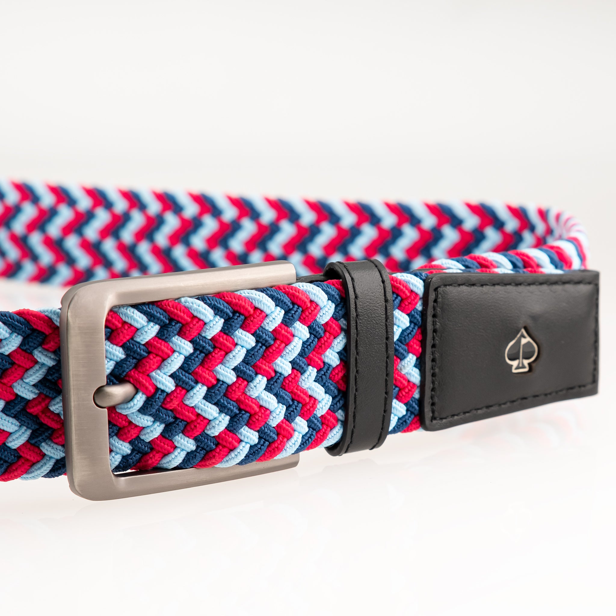 Stylish Pins Belt in Cabo design with a soft fabric and vibrant colors, showcasing intricate stitching details.
