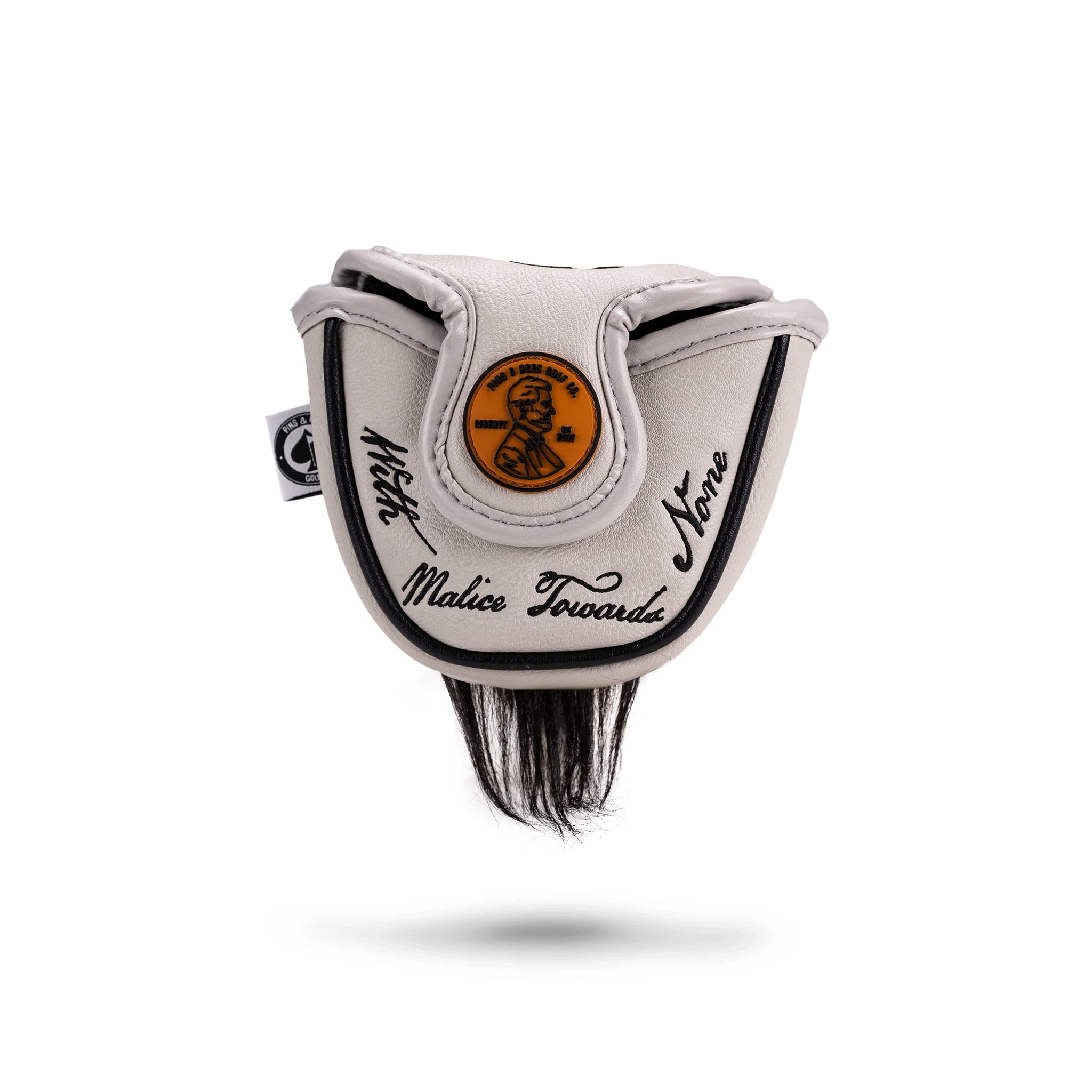 Lincoln mallet putter cover featuring a sleek design with a rear floating magnetic closure, showcasing a premium finish and quilted texture.