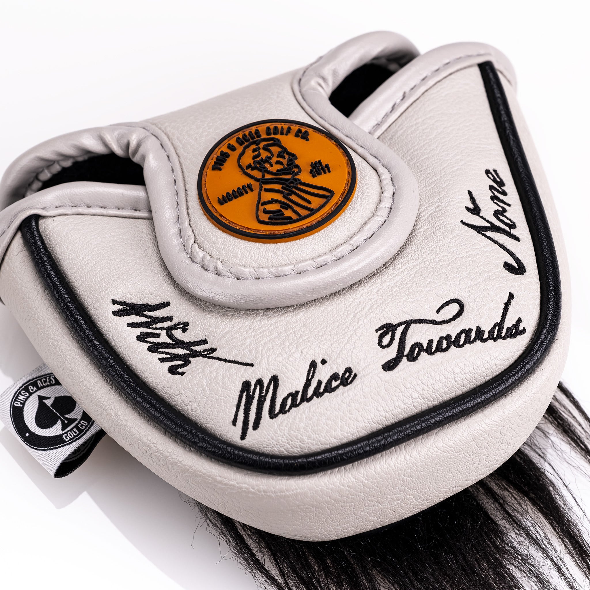 Lincoln mallet putter cover with a sleek design, featuring realistic stitching and a sturdy construction.