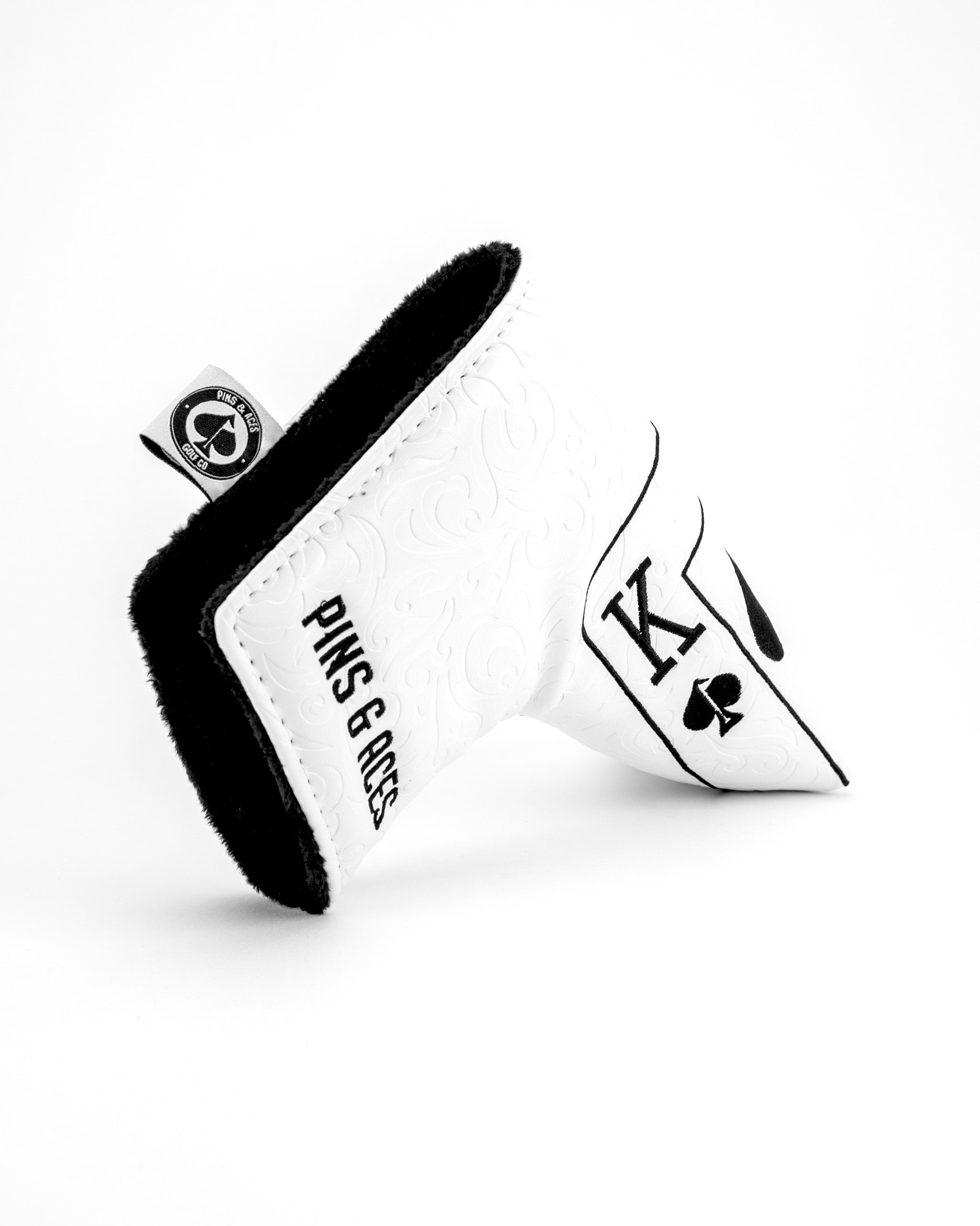 White Out Ace of Spades blade putter cover with a sleek design and durable material.