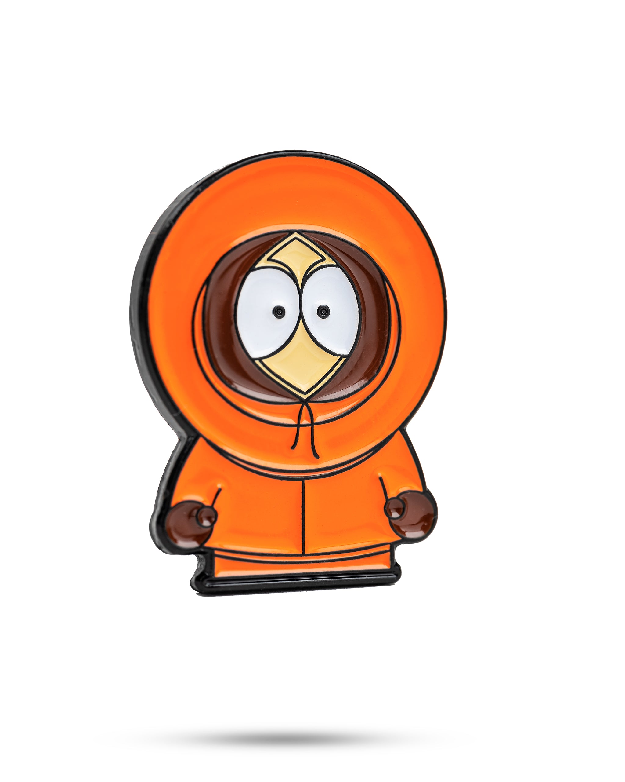South Park Kenny ball marker featuring a cartoon design of Kenny McCormick in his signature orange hooded parka.
