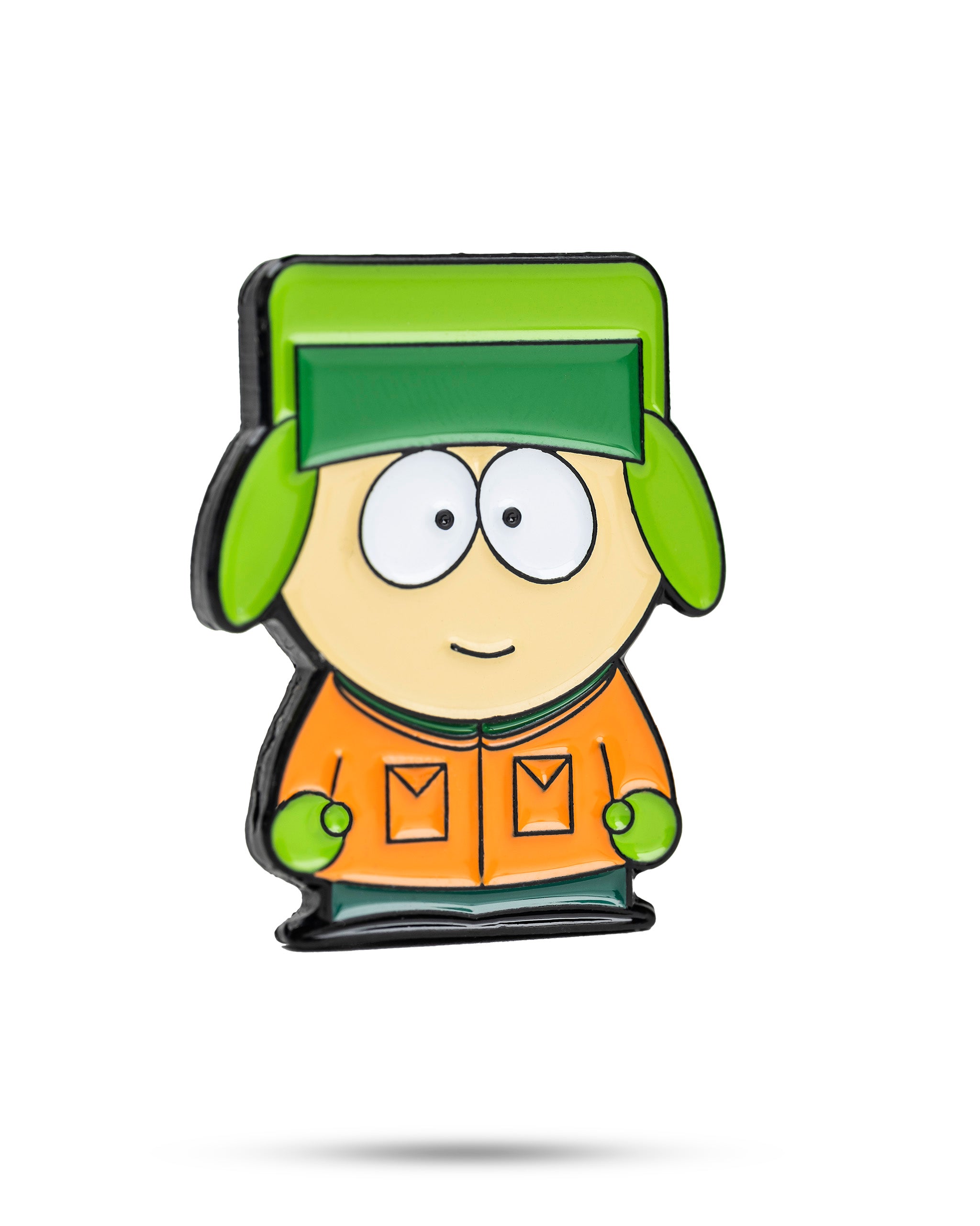 "South Park Kyle Ball Marker featuring cartoon character design, vibrant colors, and a round shape, ideal for golf enthusiasts."