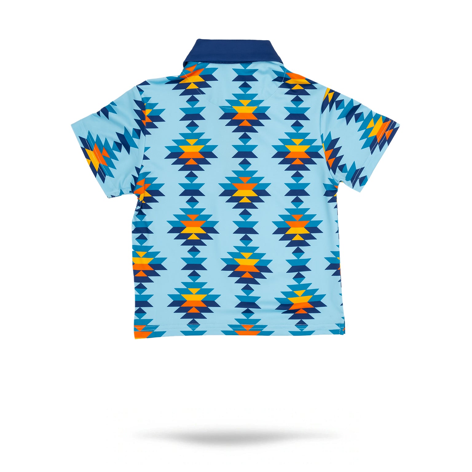 Youth Southwest Sunset Polo featuring vibrant sunset colors and a stylish design, perfect for casual wear.