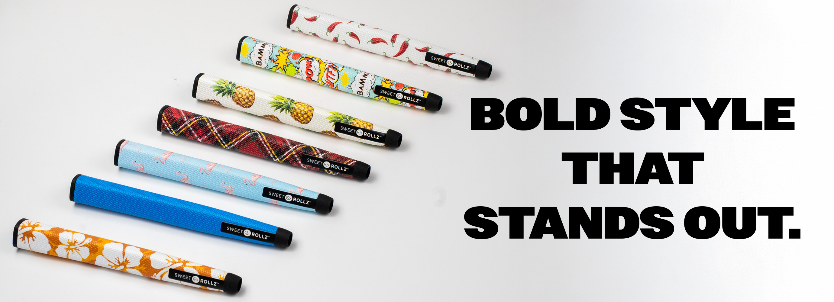 Sweet Rollz putter grips lineup - bold style that stands out
