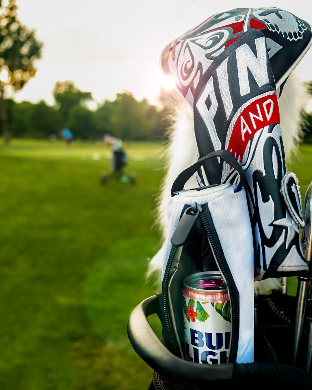 Bold graffiti-style driver cover with vibrant colors, designed to make a statement on the golf course.