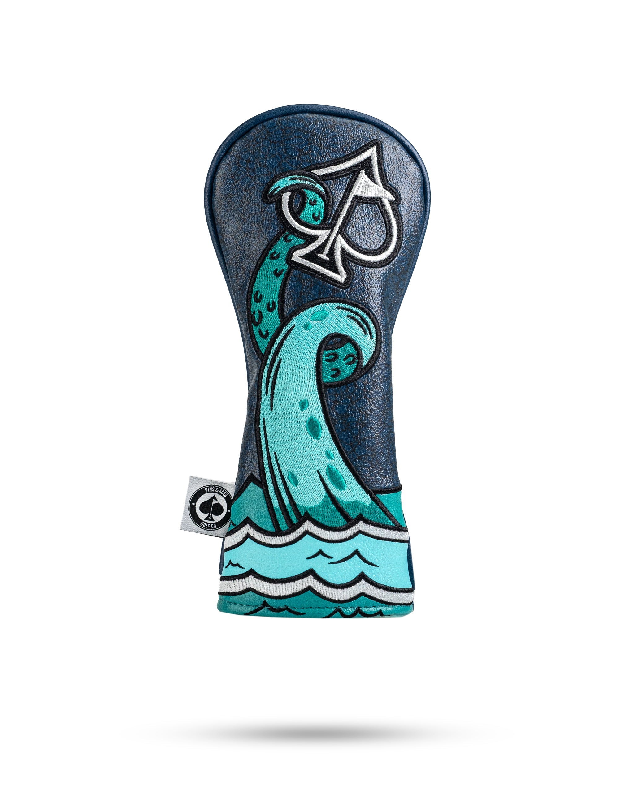Bold Kraken hybrid golf cover featuring a vibrant octopus design with waves, perfect for golfers wanting to stand out.