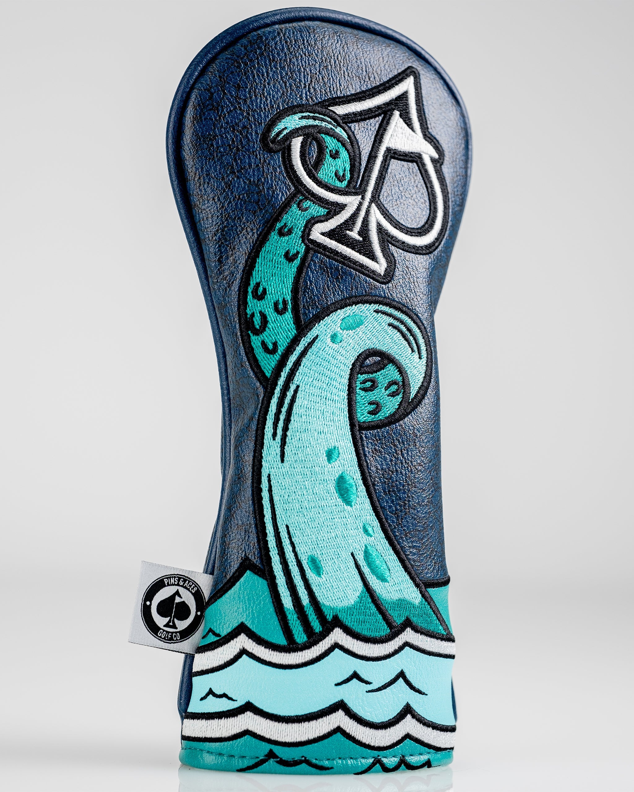 Bold Kraken hybrid cover featuring a vibrant octopus design with waves, perfect for golfers seeking unique style.