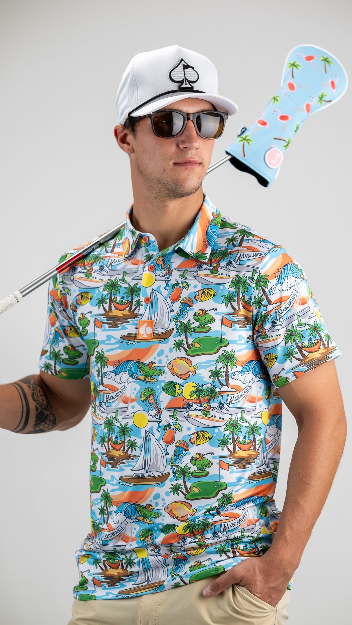 Men's Golf Polo Margaritaville - Pins In Paradise