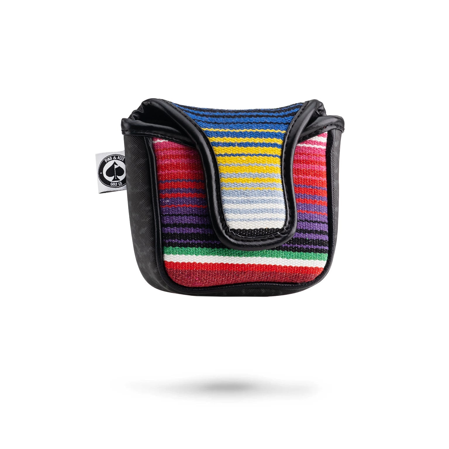 Gray camo mallet putter cover featuring a mustache sugar skull design, perfect for golfers seeking unique style on the course.