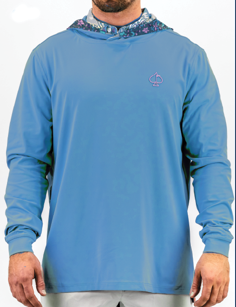 Men's Performance Golf Hoodie - Fluorescent Floral