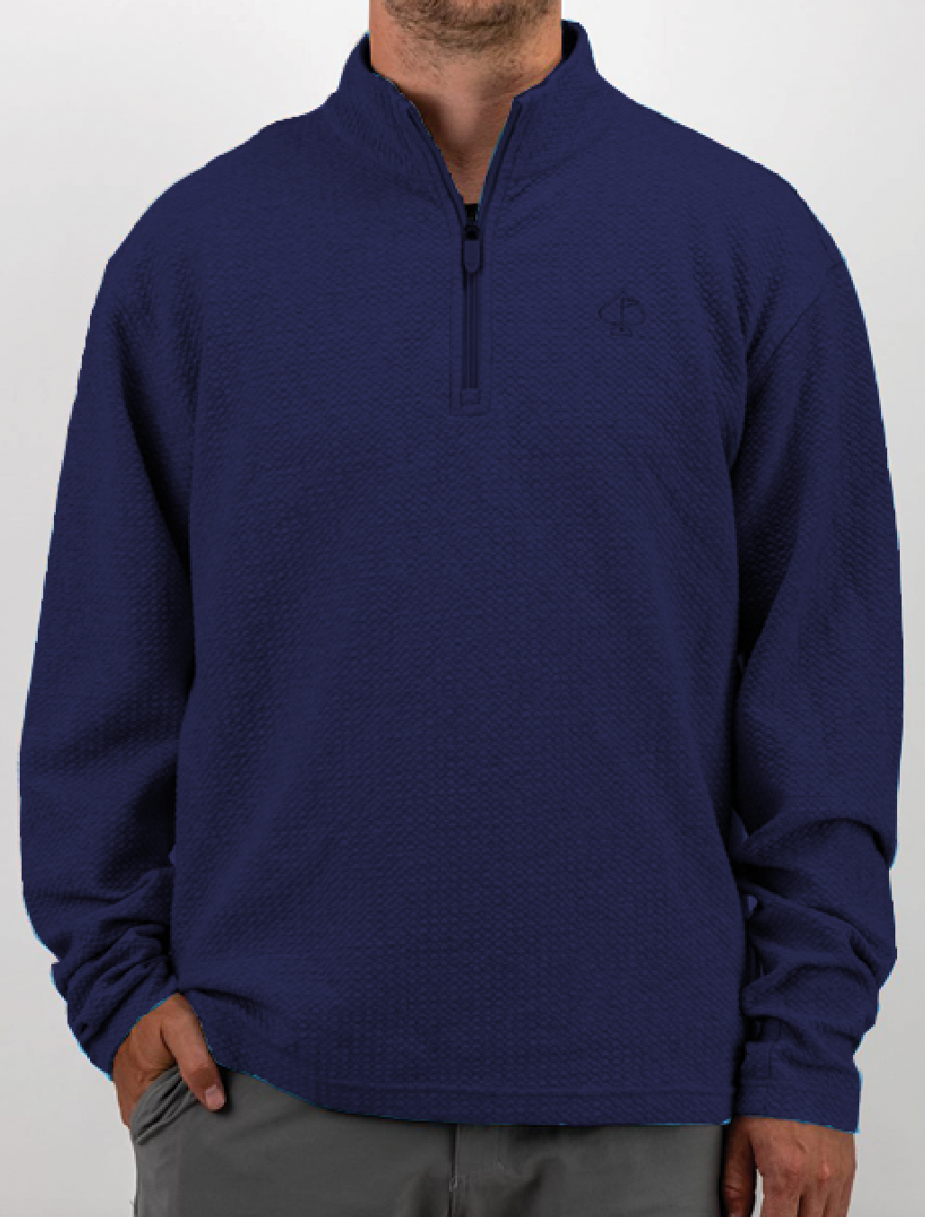 Men's Player Preferred™ Waffle Knit Golf Pullover - Navy Men's Player Preferred™ Waffle Knit Golf Pullover - Navy