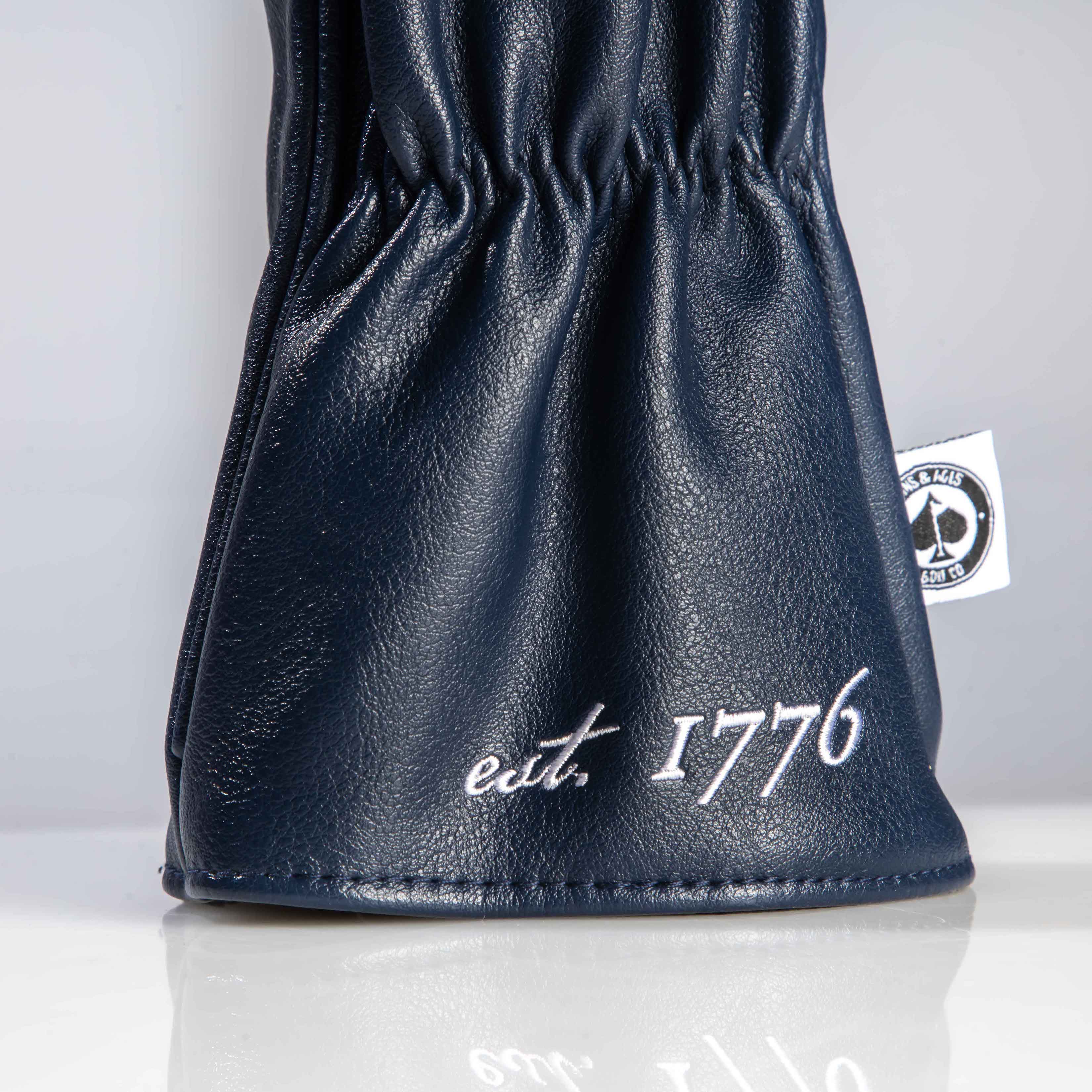 South Carolina State Flag driver cover featuring a navy design with established 1776 detail for stylish golf protection.