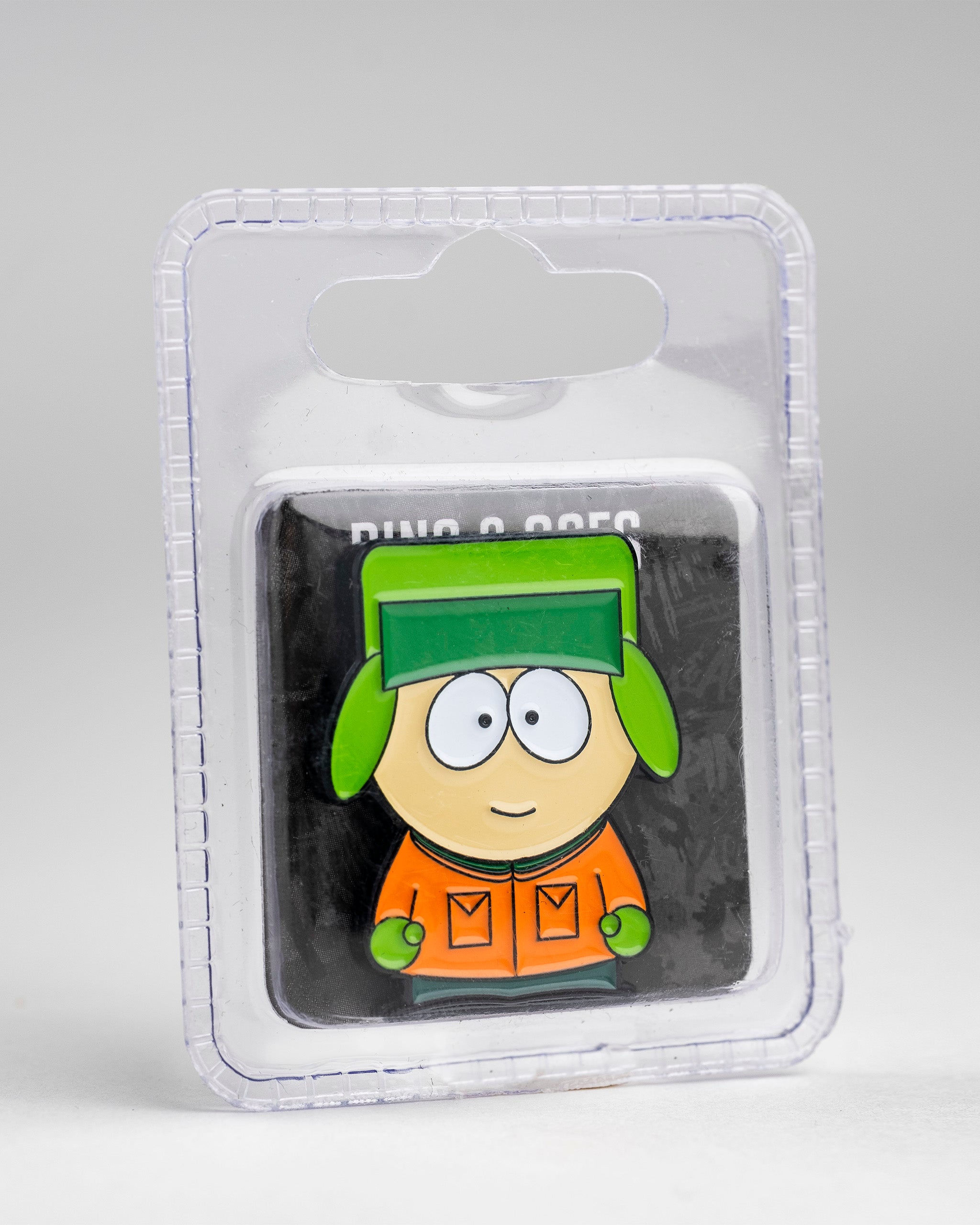 South Park ball marker featuring Kyle, a cartoon character in his signature green hat and orange jacket, in packaging.