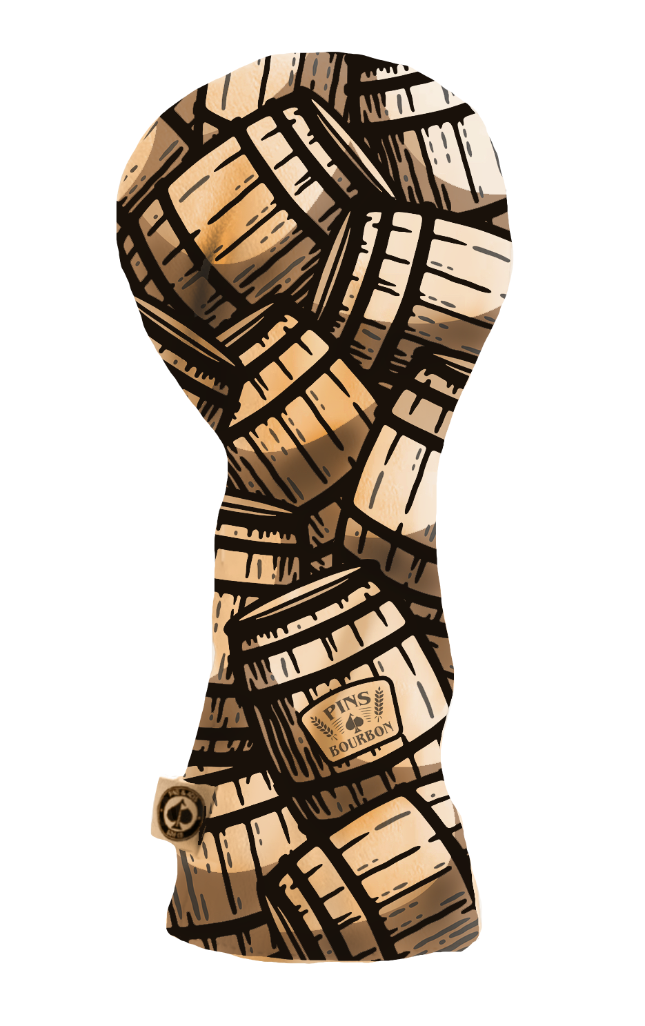 Bourbon Barrel Driver Cover featuring a unique barrel design, perfect for golfers seeking bold style on the course.