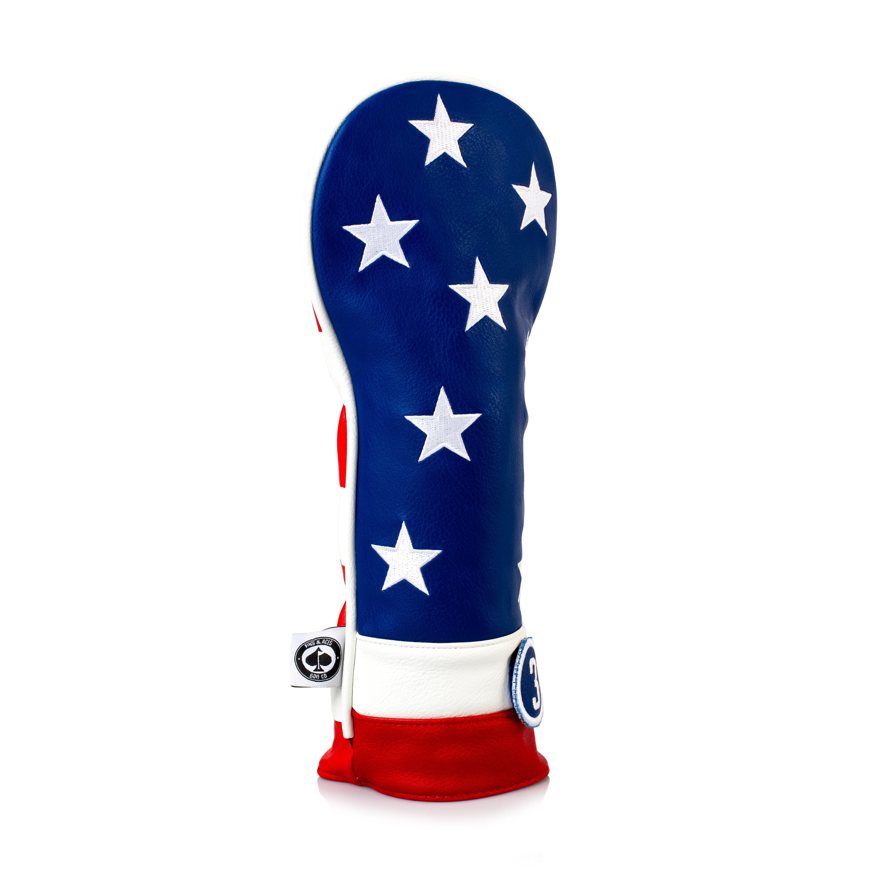 USA Tribute Fairway Cover featuring a bold red, white, and blue design with stars, perfect for patriotic golfers.