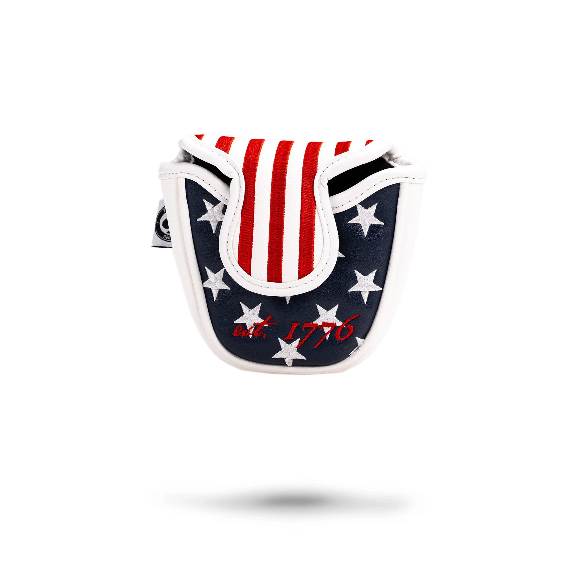 USA Tribute mallet putter cover featuring a patriotic design with red and white stripes and blue stars, celebrating American heritage.