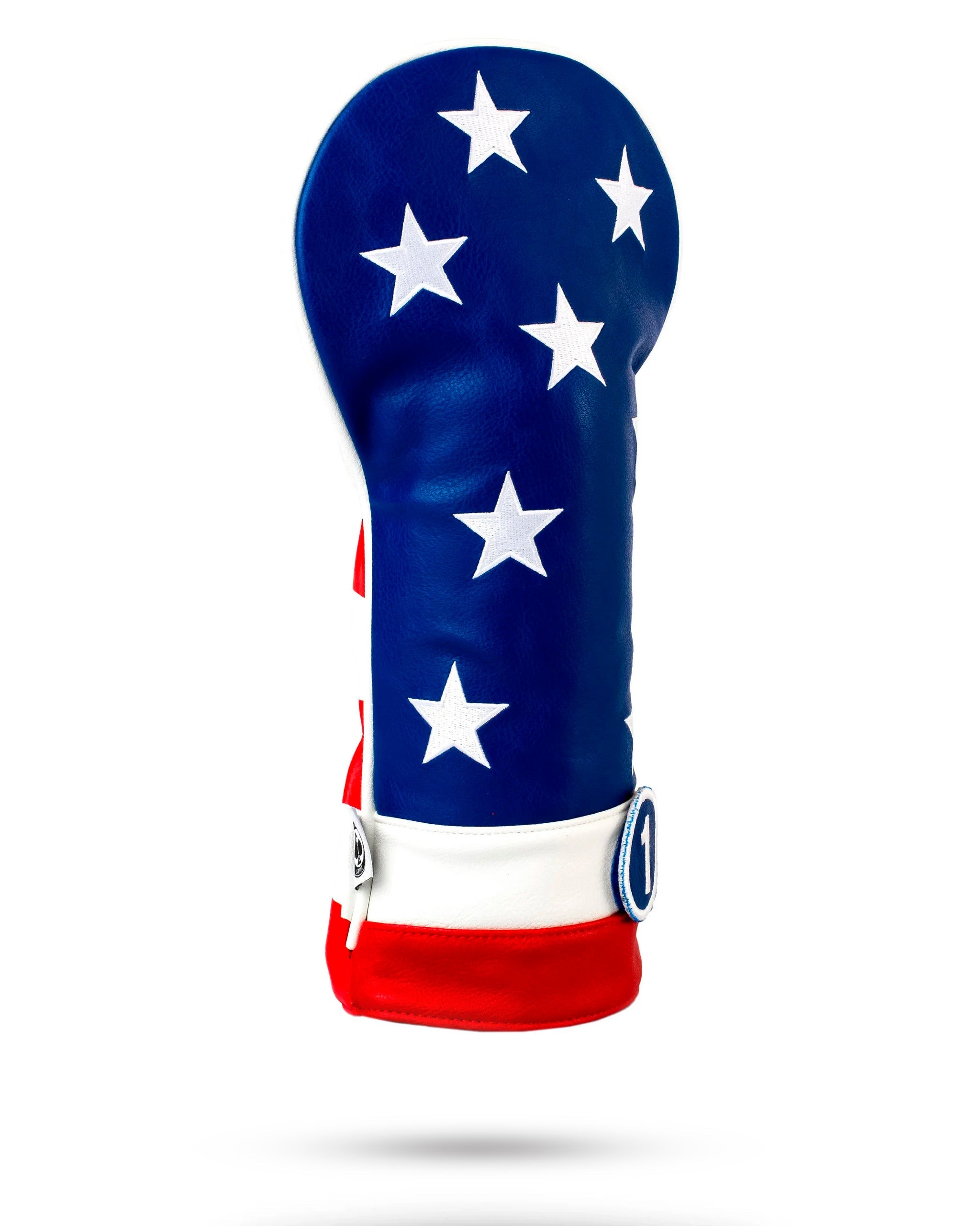USA Tribute Driver Headcover featuring a bold red, white, and blue design with white stars, perfect for patriotic golfers.