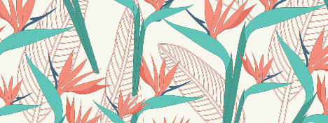 Youth Birds of Paradise golf apparel featuring vibrant tropical floral patterns in coral and teal colors.