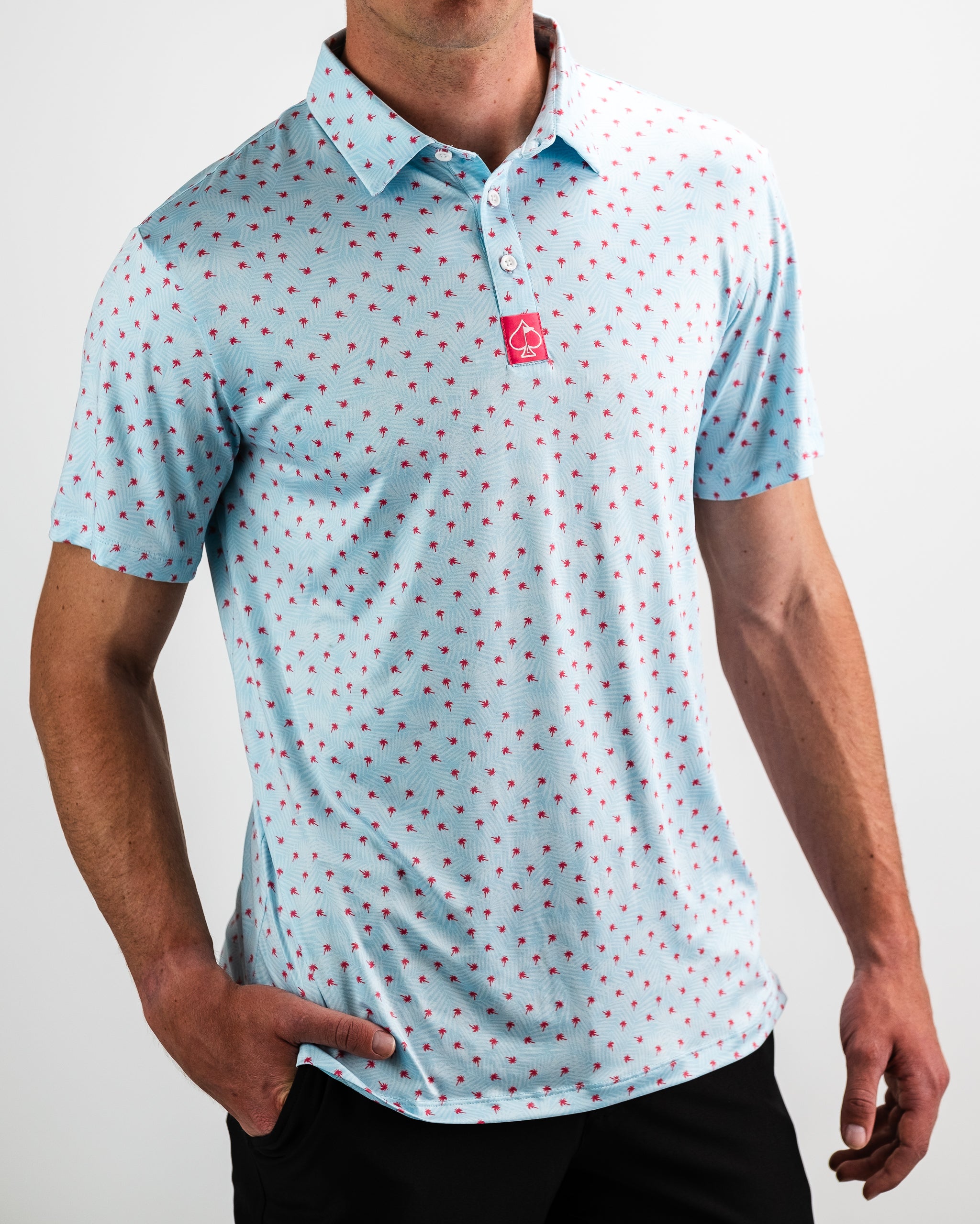 Men's Palm Sunday Blue Golf Polo