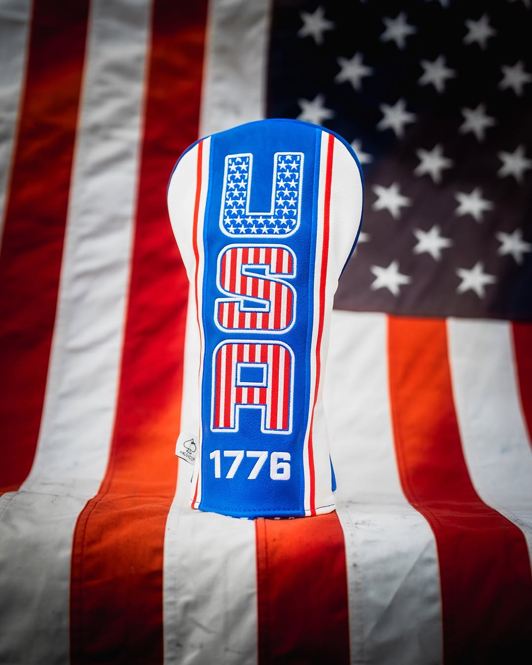 USA Tribute 2.0 headcover set featuring bold red, white, and blue design with "USA" and "1776" on a patriotic background.