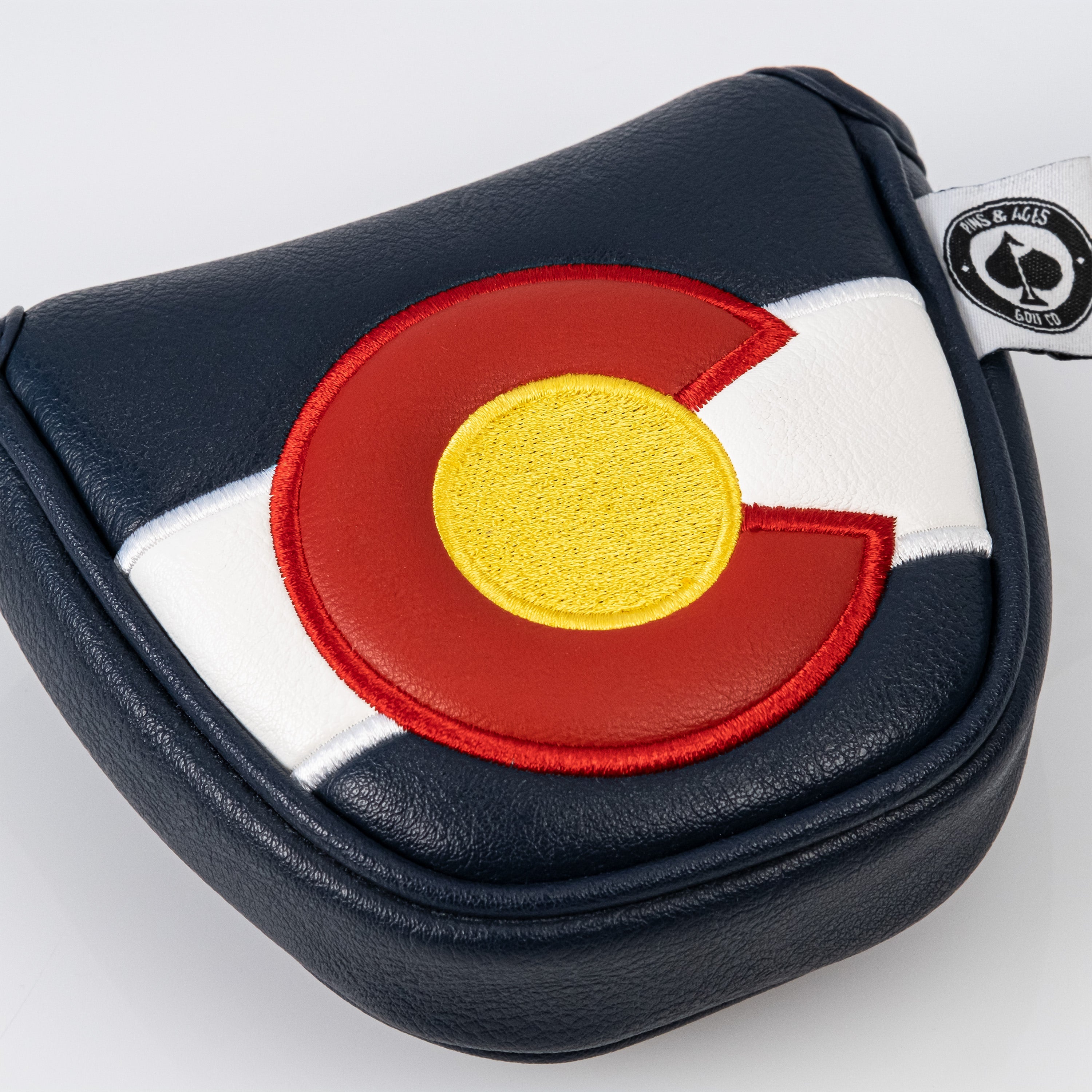 Colorado State Flag mallet putter cover featuring a vibrant design with the iconic red, yellow, and blue colors.
