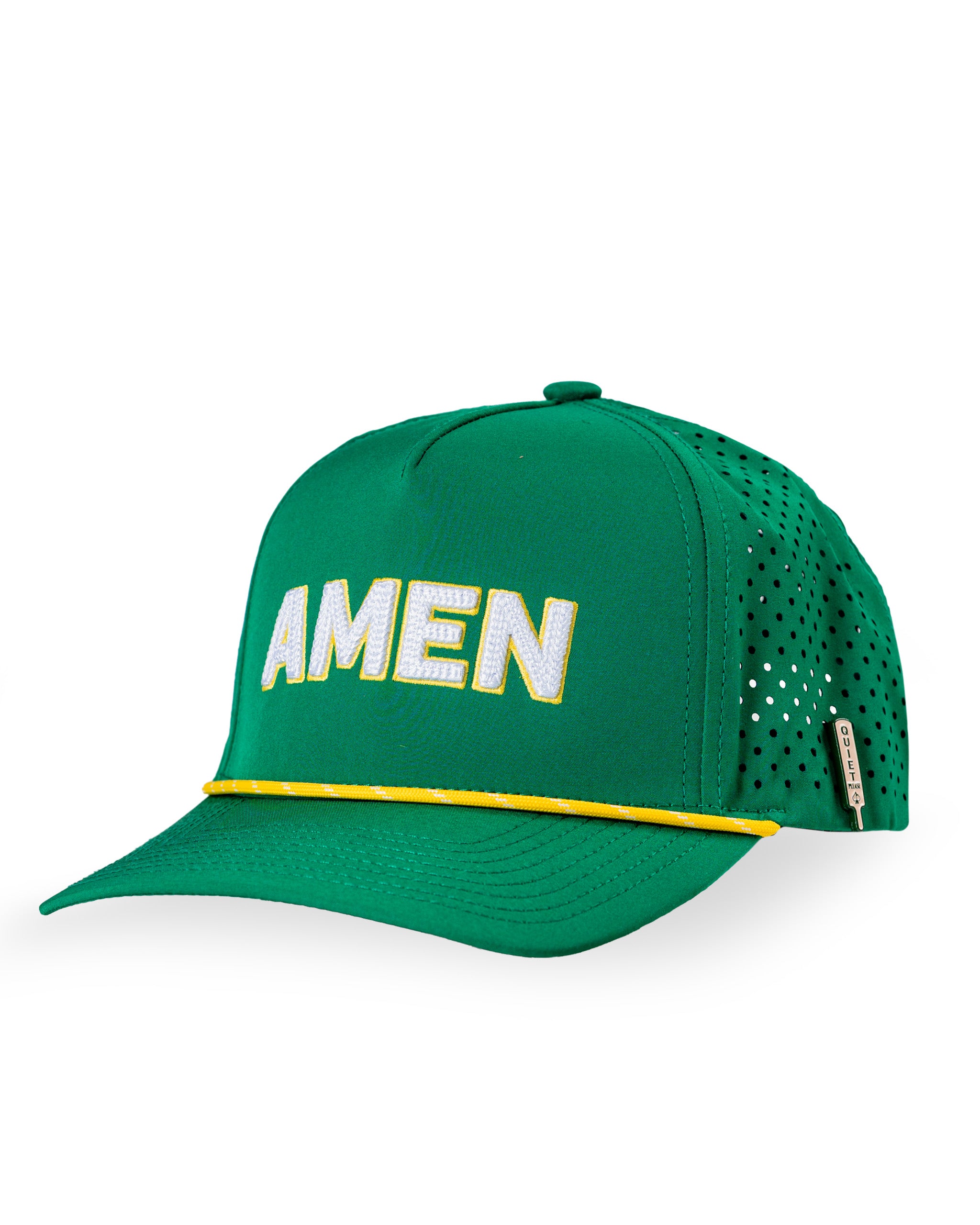 Amen Green - Perforated Rope Hat | 5 Panel Snapback | Built-In