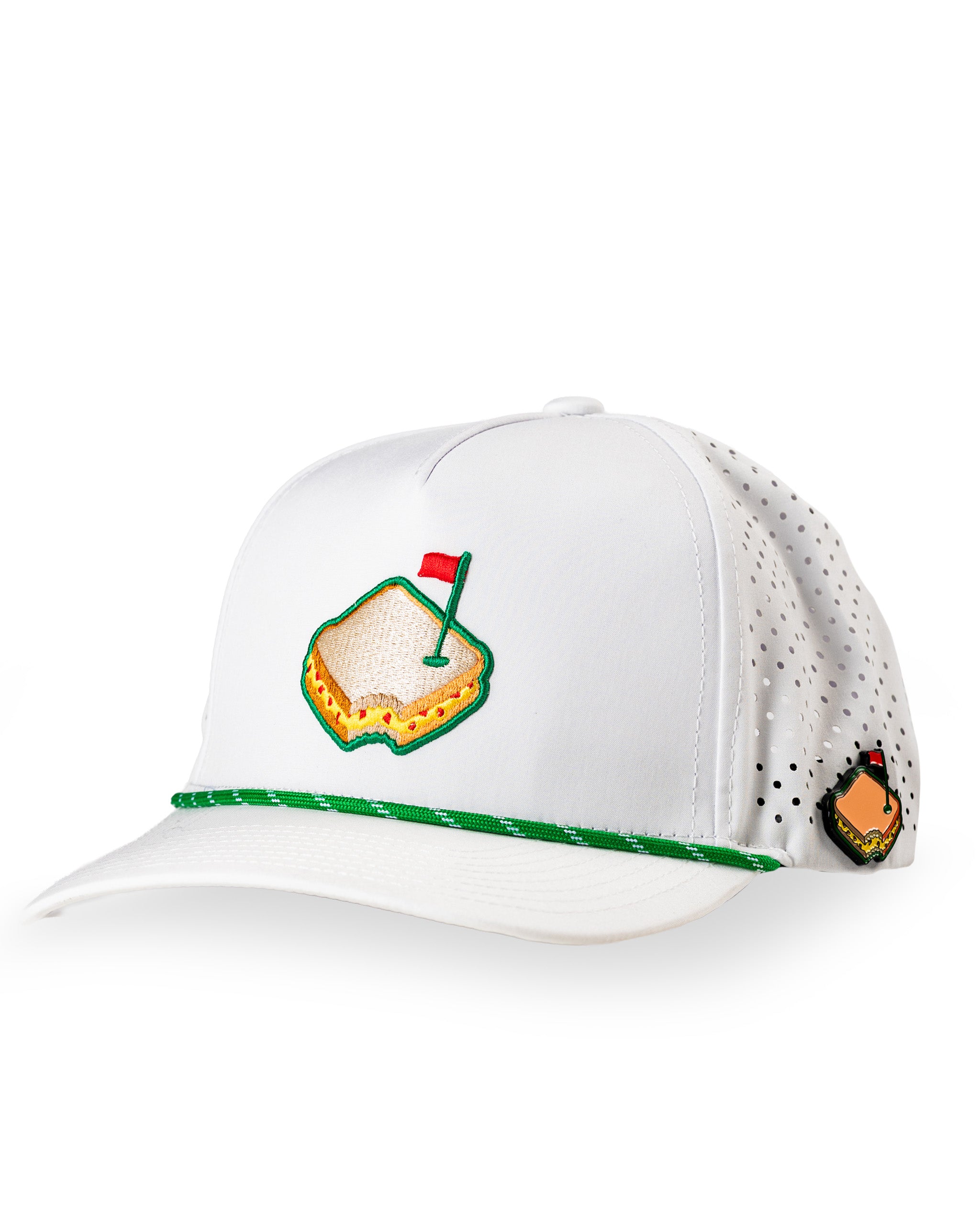 Pimento White - Perforated Rope Hat | 5 Panel Snapback | Built-In