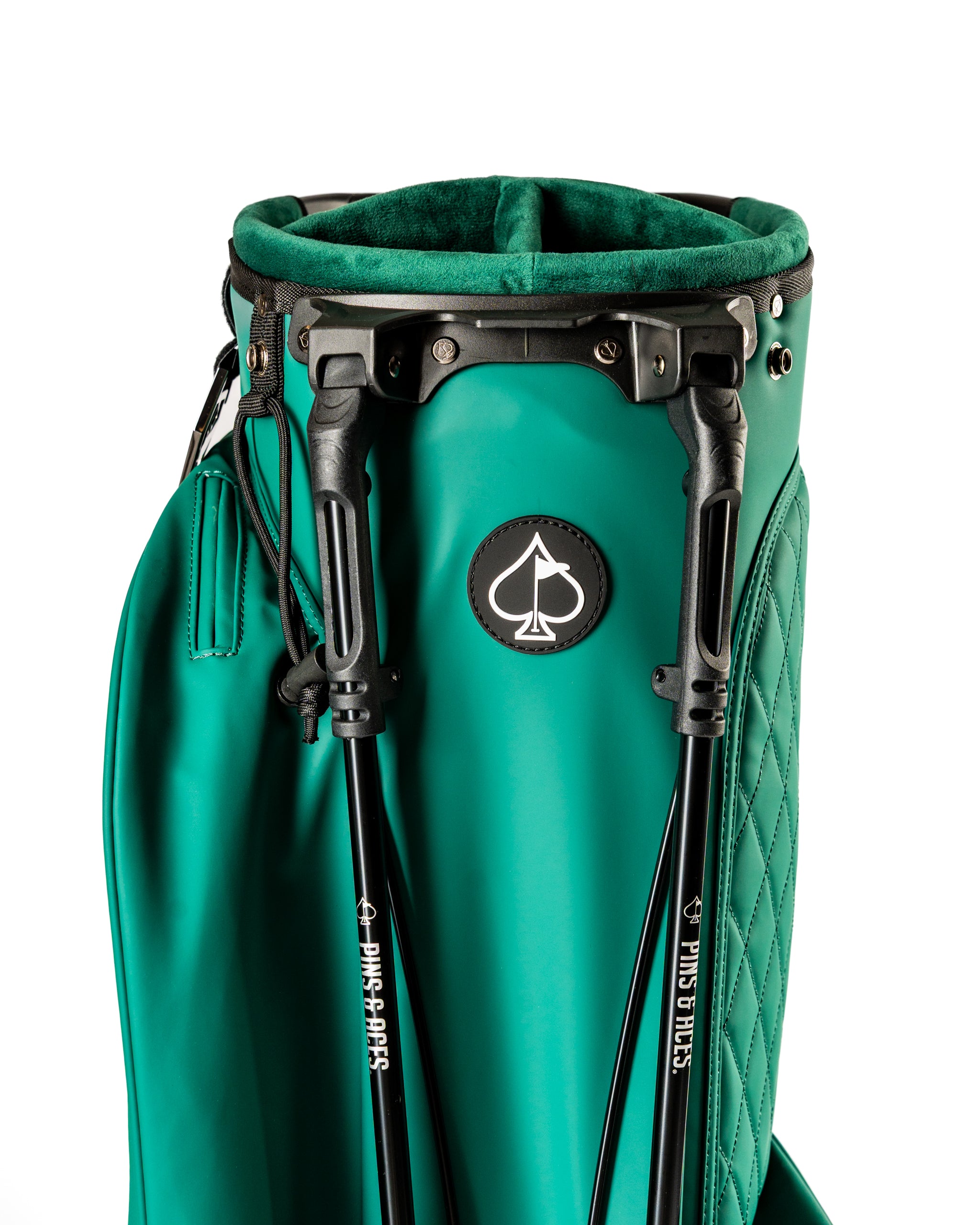 Player Preferred Golf Bag in vibrant green with a quilted design and sturdy handles, perfect for stylish golfers.