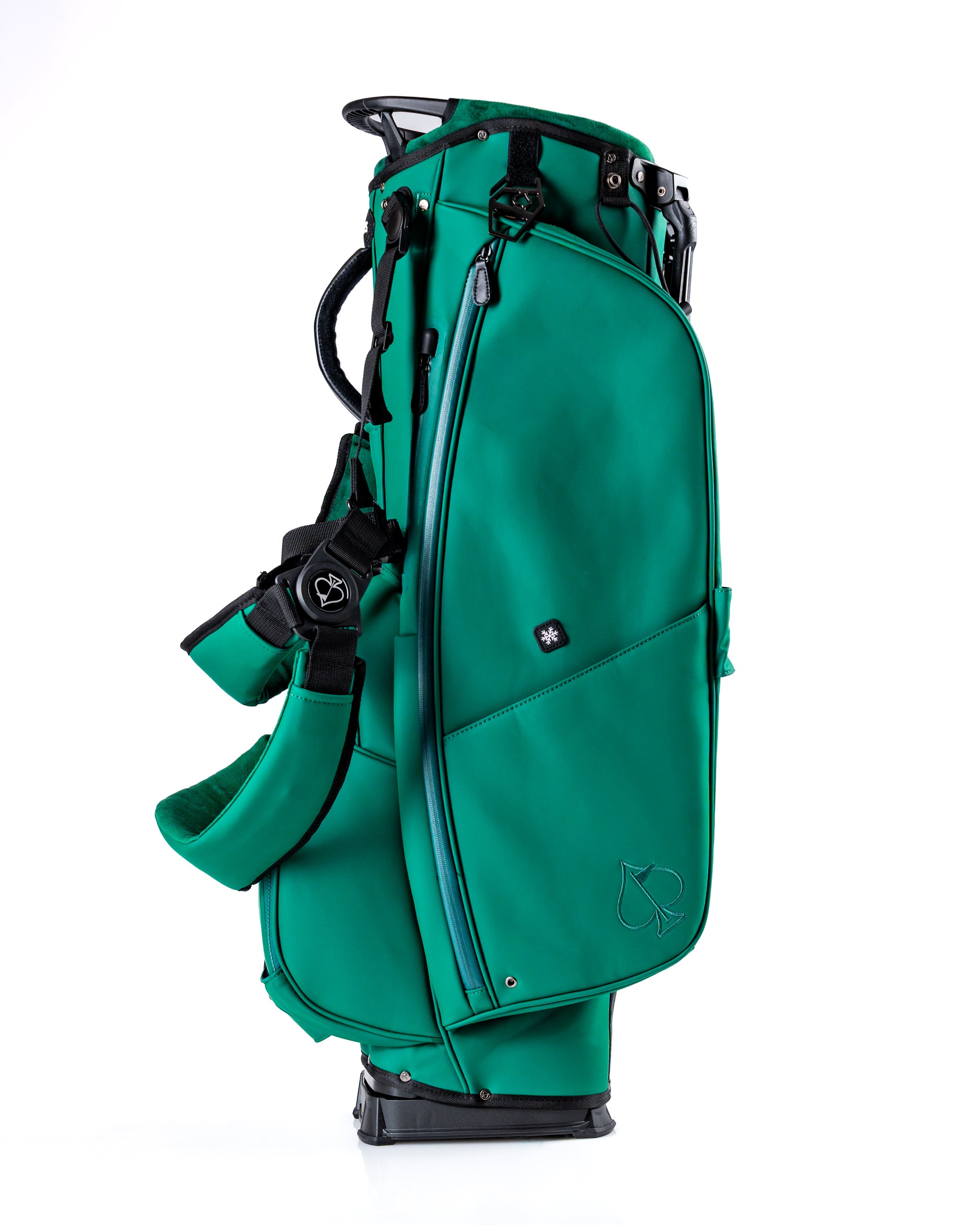 Player Preferred Golf Bag in vibrant green with multiple pockets and a sleek design for stylish golfers.