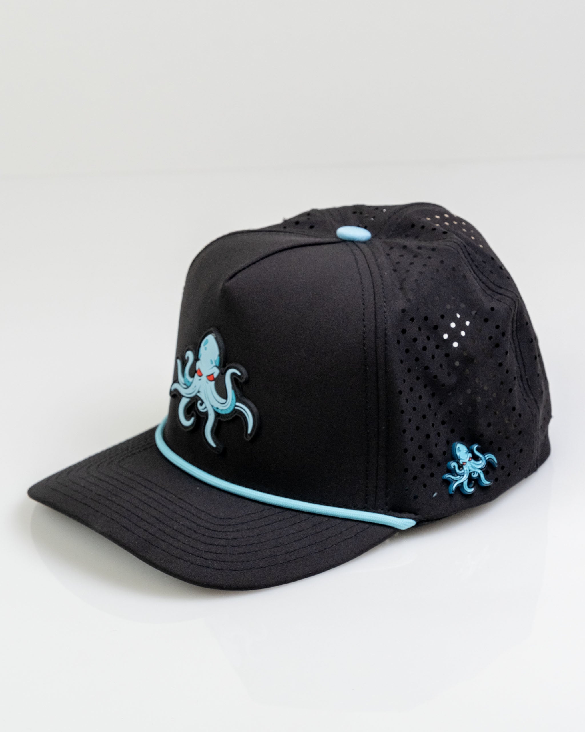 Kraken Black Perforated Rope Hat | Stylish Golf Hat With Free Ball