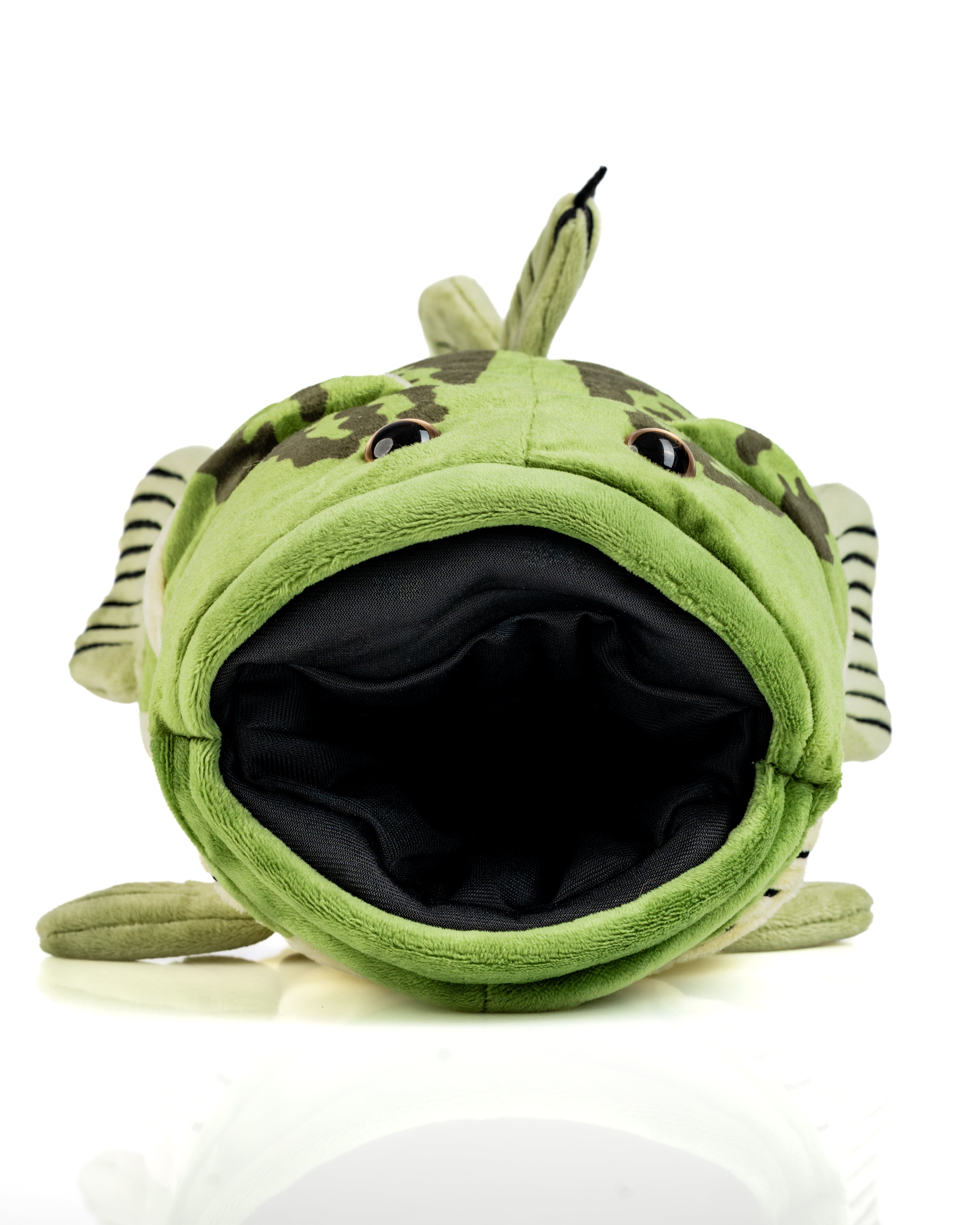 Bass driver cover featuring a realistic fish design with vibrant green colors and detailed facial features.