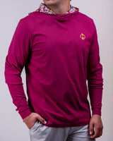 Performance Golf Hoodie - Dark Fuchsia Splatter