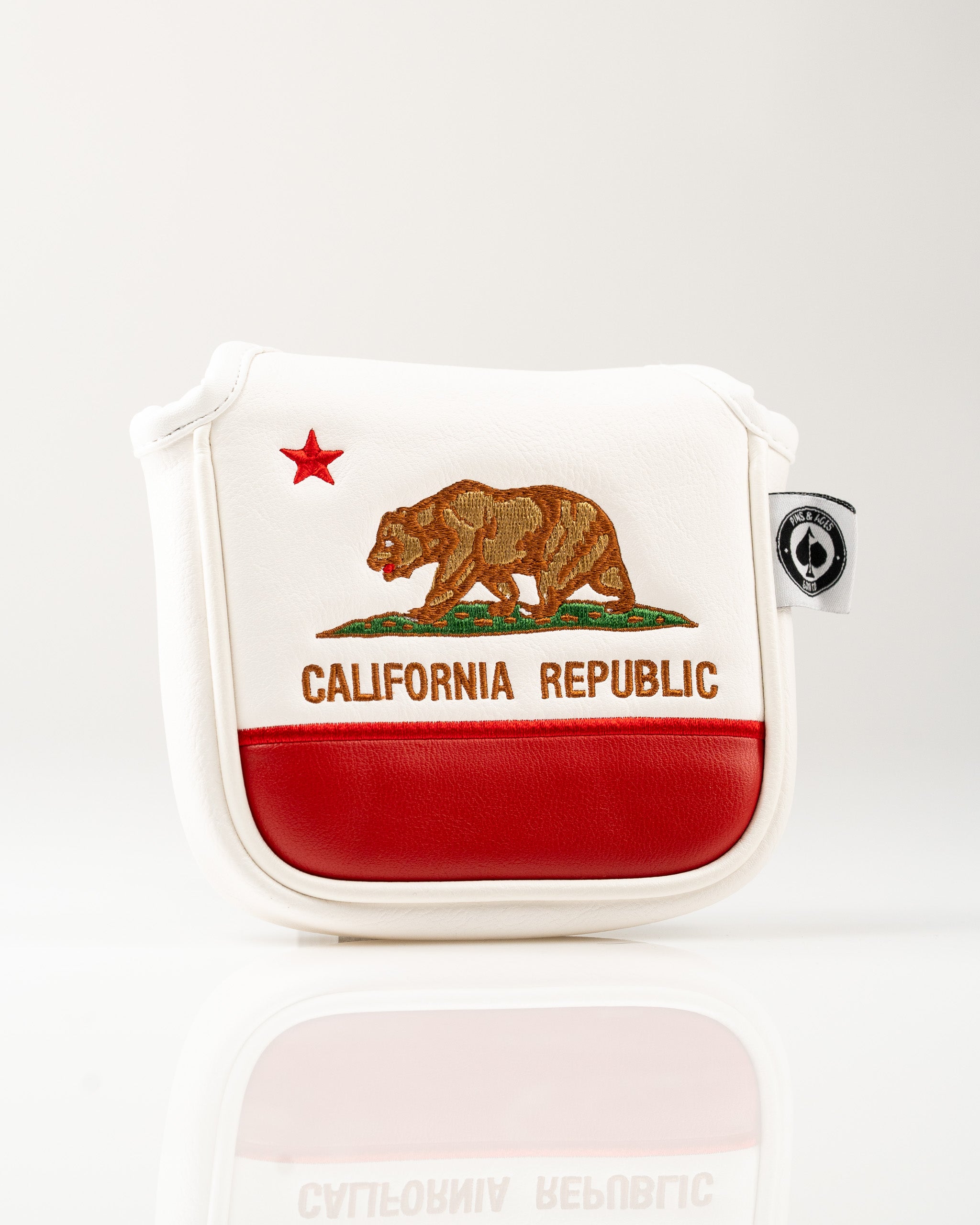 California State Flag mallet putter cover featuring a bear and star design, perfect for golfers who want to showcase their state pride.