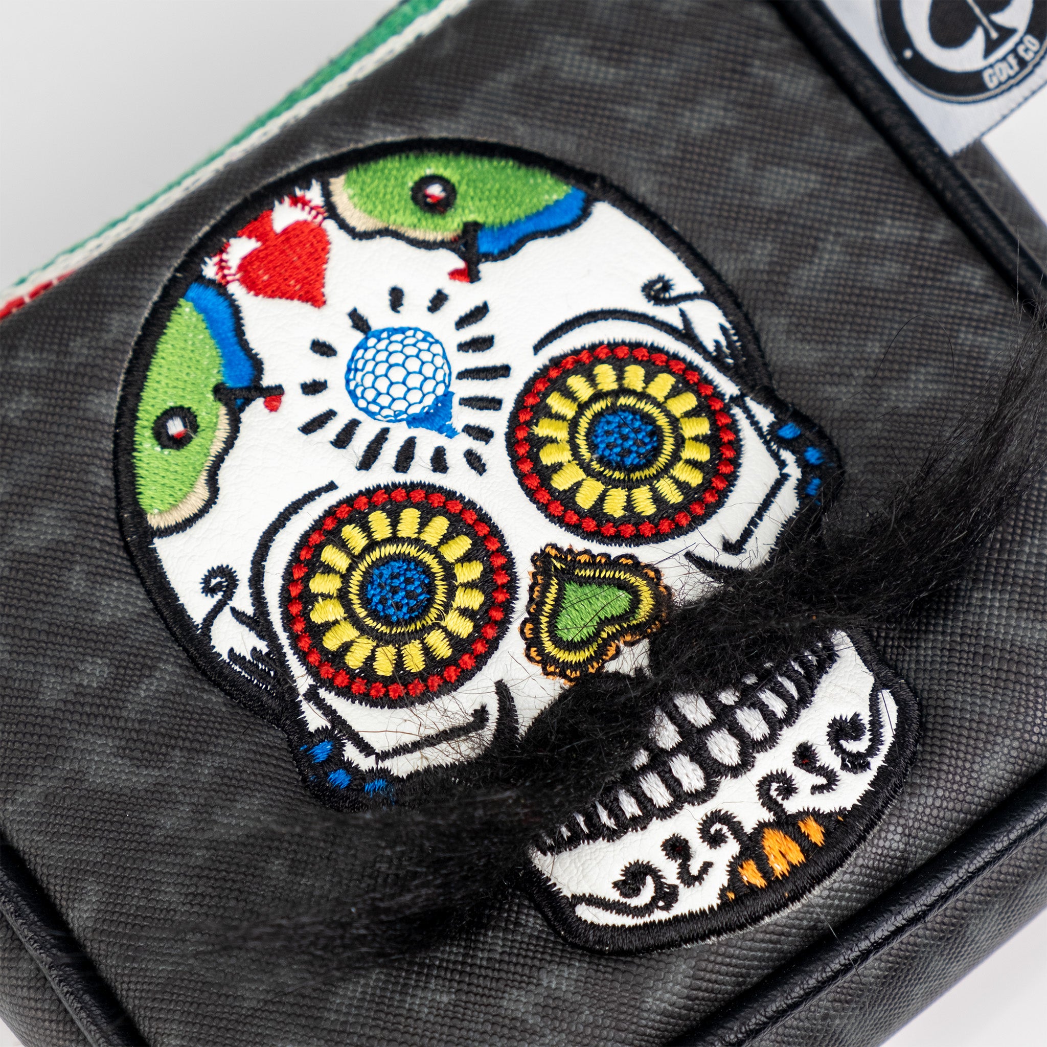 Pins & Aces Mustache Sugar Skull Putter Cover - Stand Out in Style!